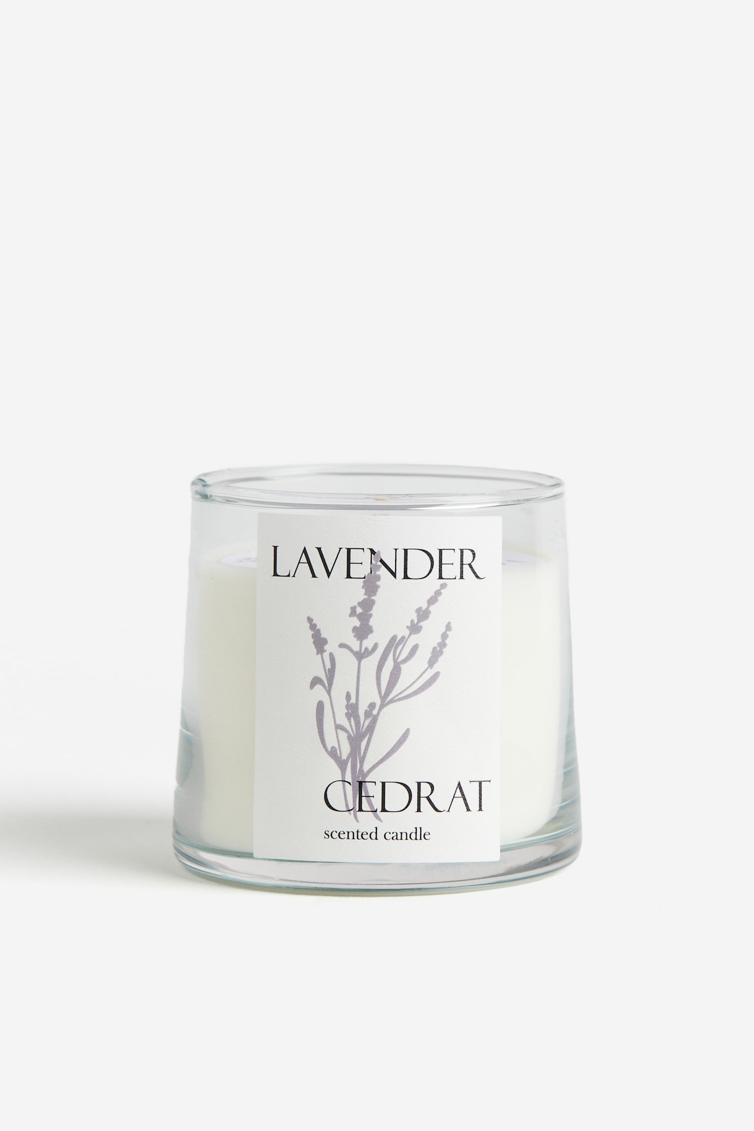 Scented candle in glass holder - Dusty lavender/Lavender Cedrat