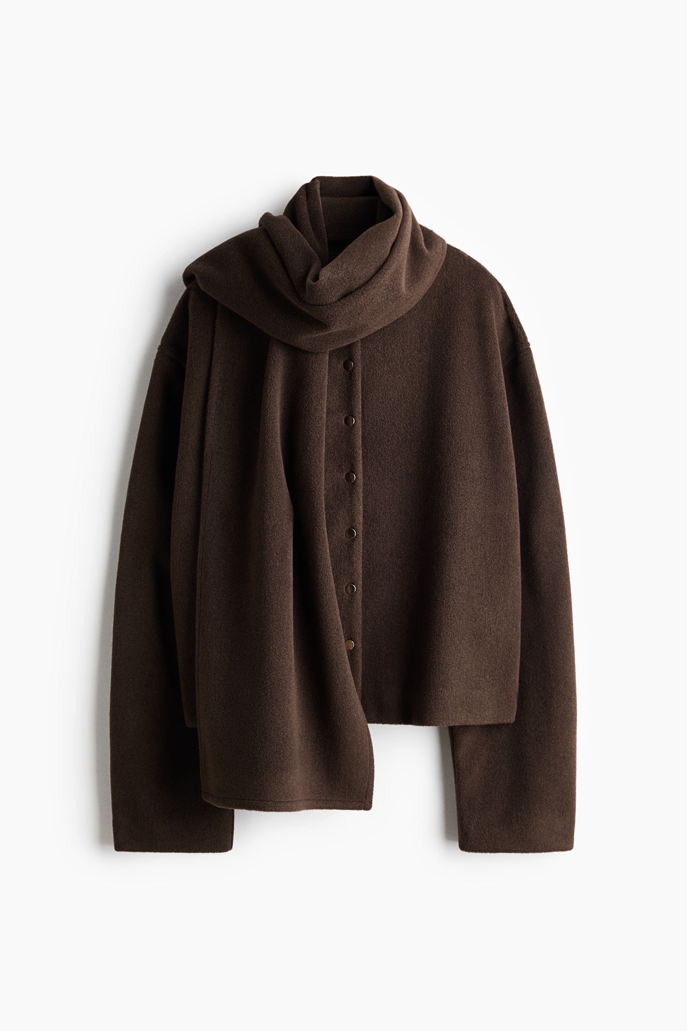 Scarf-detail jacket - Brown