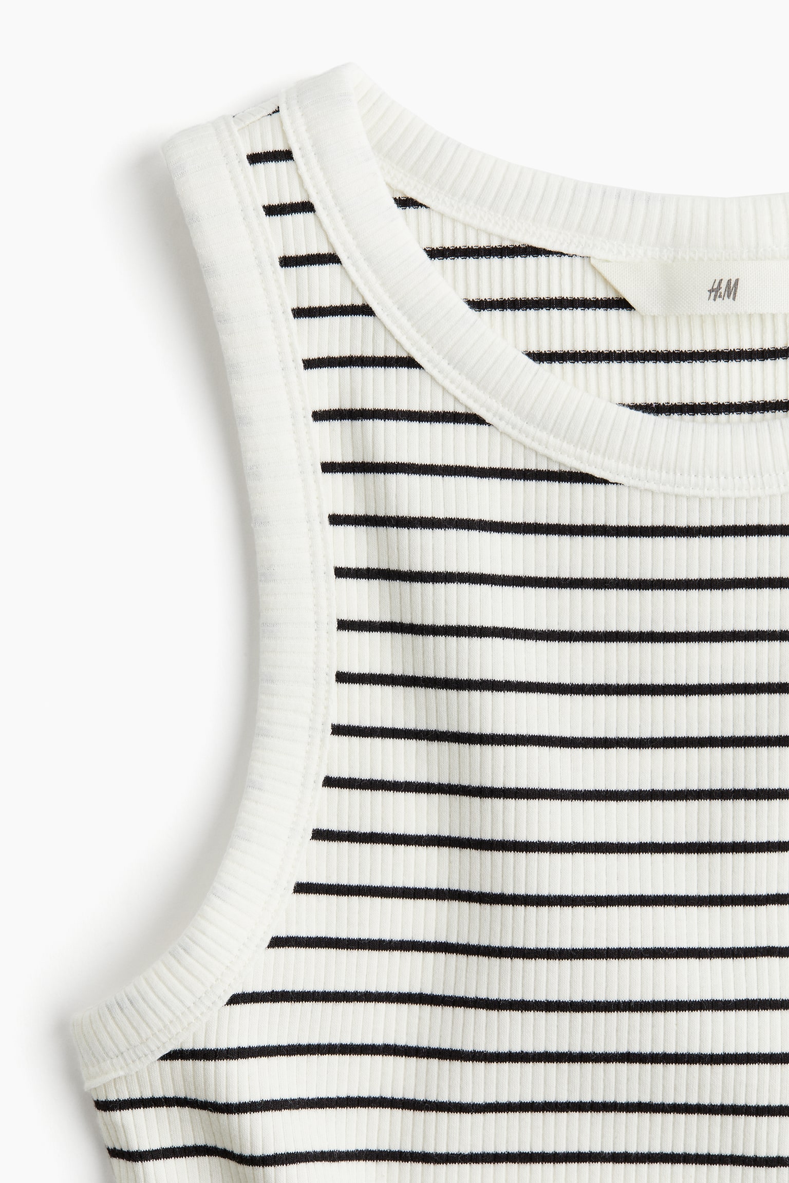 Rib Tank - White/Stripe/Olive green/White/Stripe/Light beige marle/Bright blue - 3