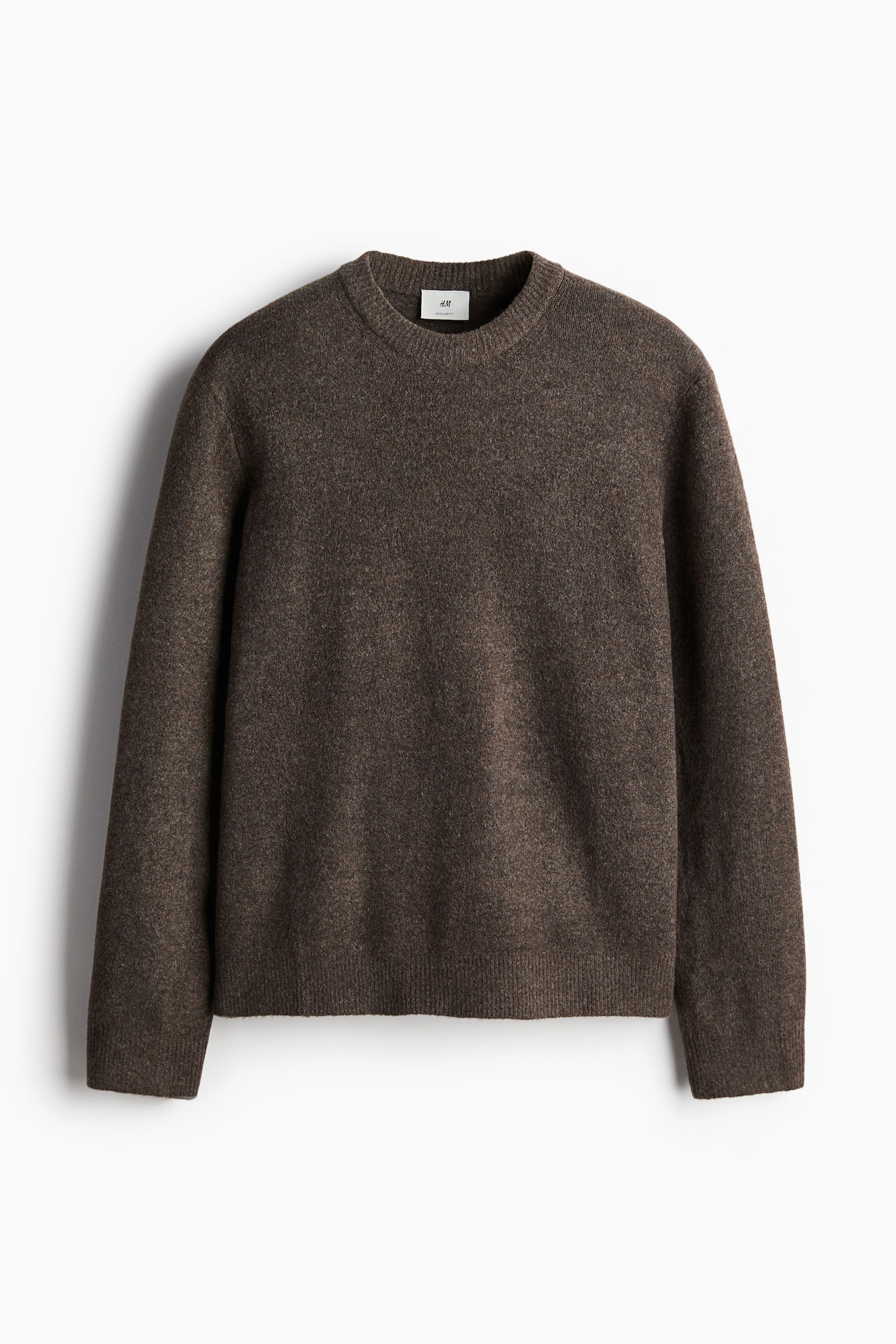 Regular Fit Fine-knit jumper - Brown/Light beige marl - 2