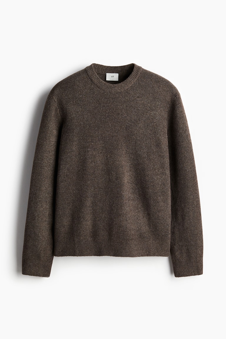 レギュラーフィット ファインニットセーター - ブラウン - Men | H&M JP
