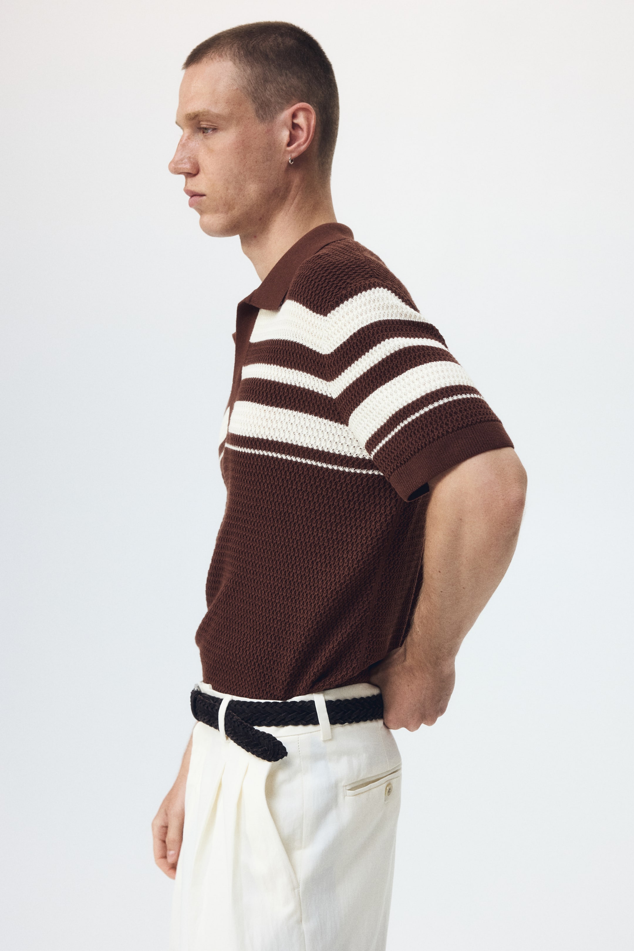 Regular-Fit Pointelle-Knit Polo Shirt