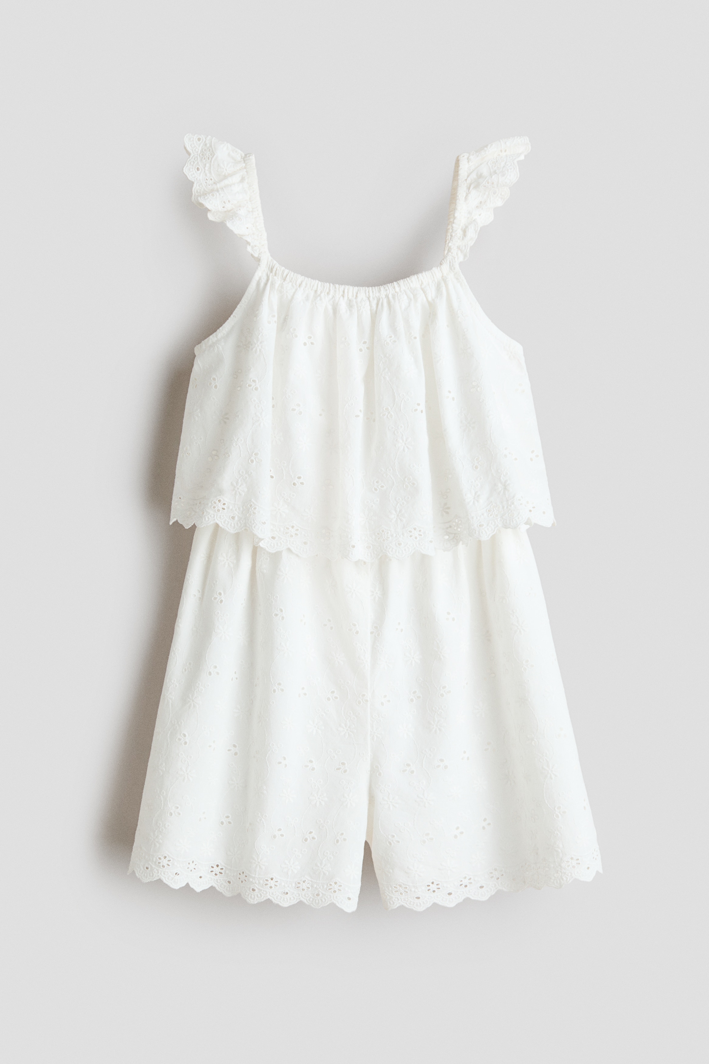 Jumpsuit aus Baumwolle mit Broderie AnglaiseModell
