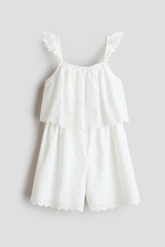 Детские комбинезоны H&M Eyelet-Embroidered Cotton Jumpsuit