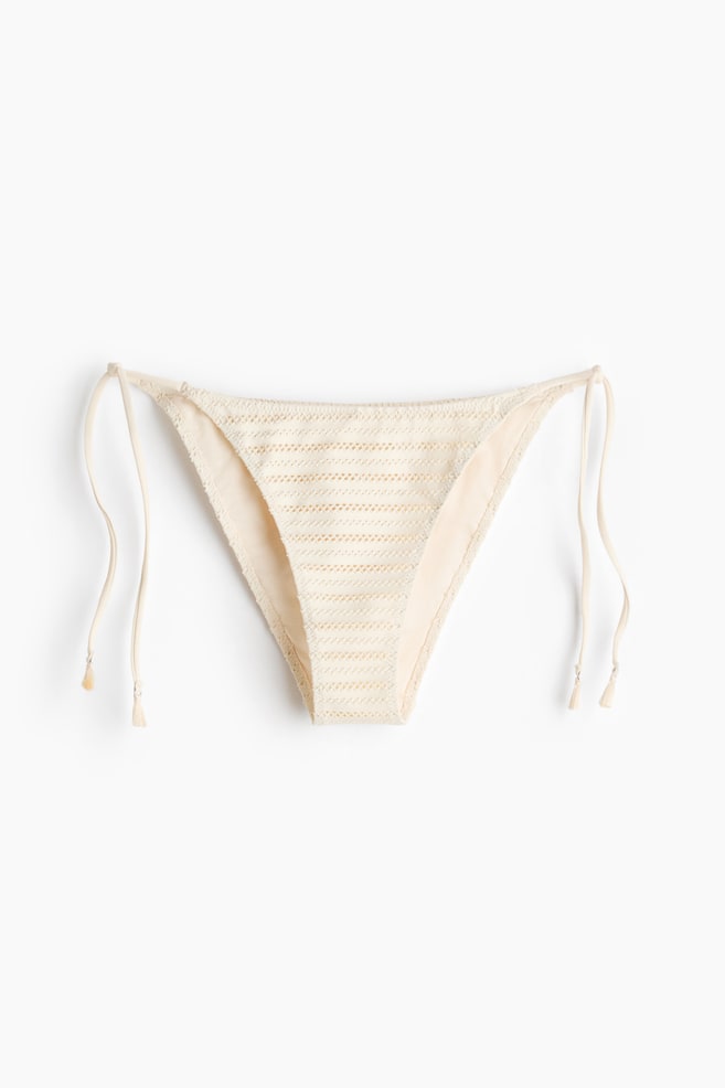Tie Bikini Bottoms - Cream/Cream/cherries/Light blue/checked/Coral pink/Orange/striped/Dark brown - 1