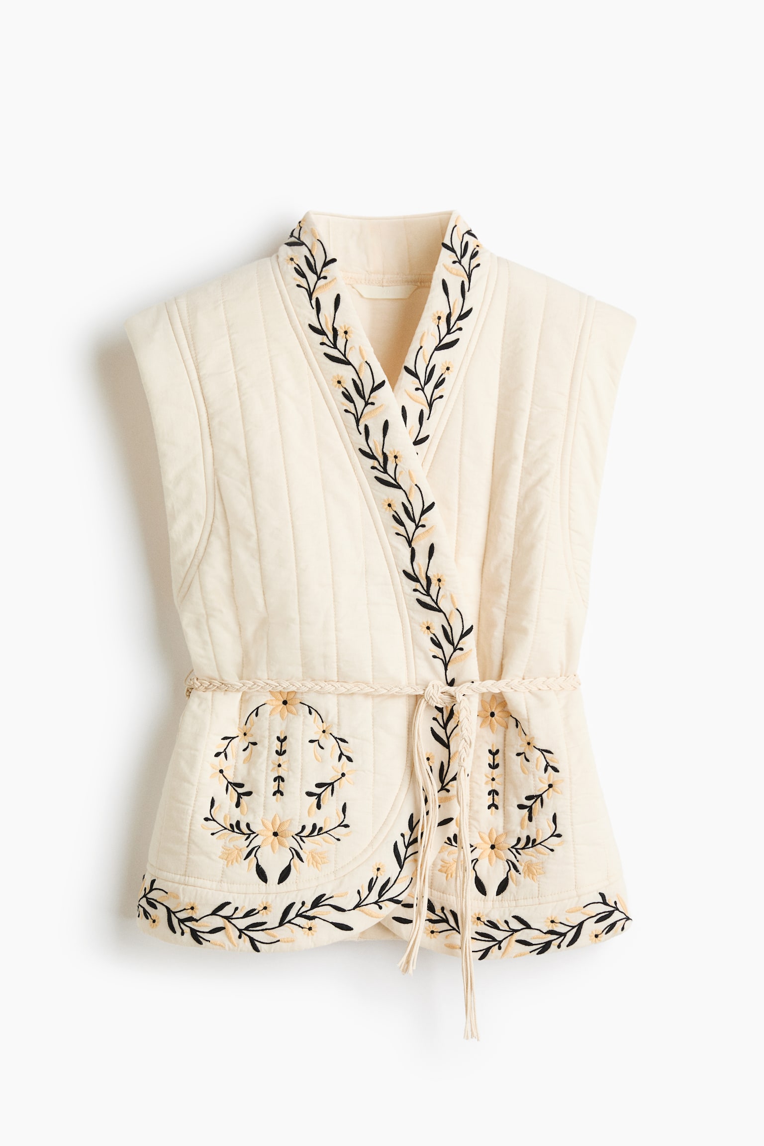 Embroidered gilet - Cream - 2
