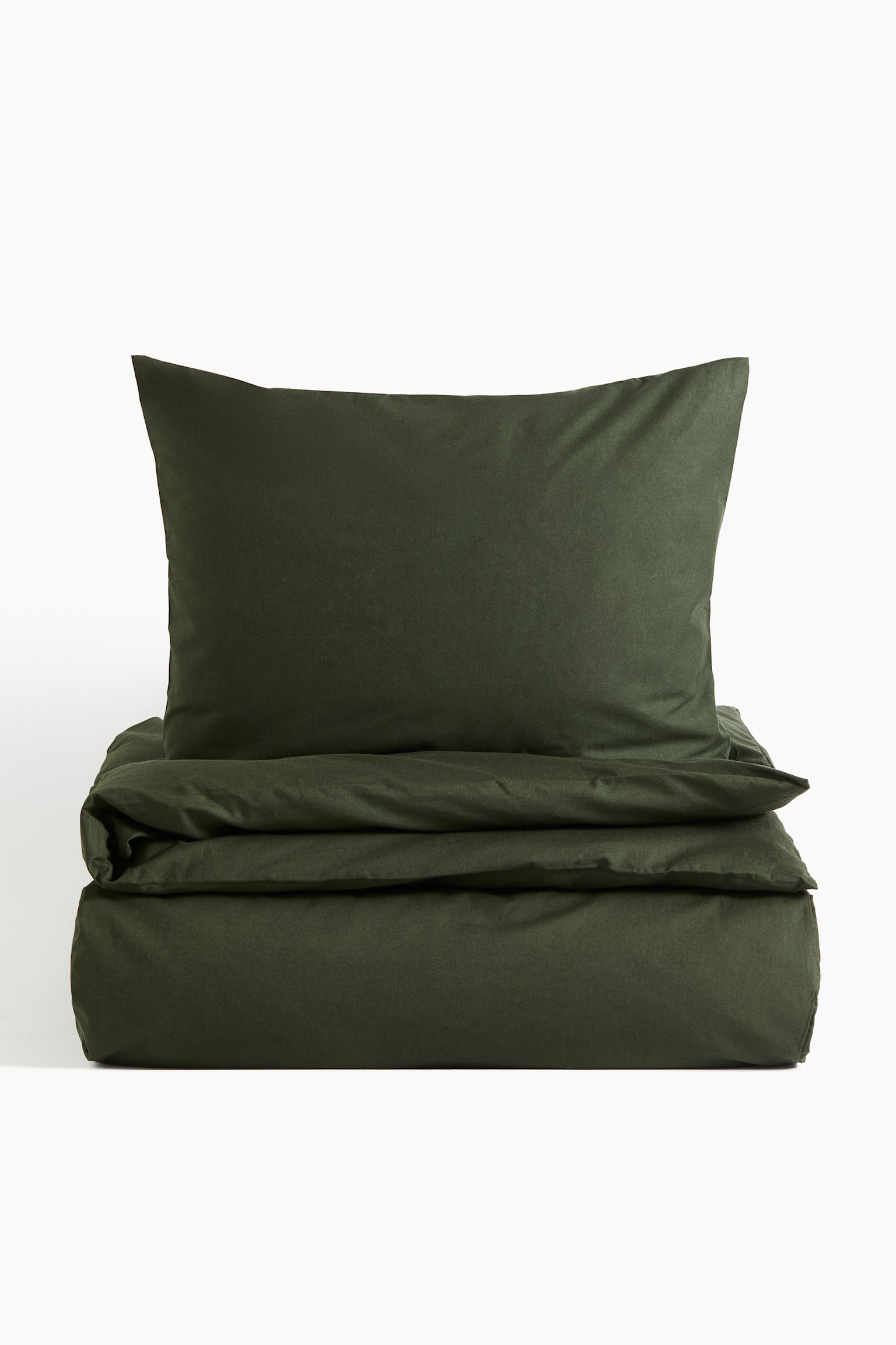 Cotton single duvet cover set - Dark green/Mole/Burgundy/Khaki green/Dusty yellow/Terracotta/Light beige/Dark brown/Dusty blue/Dusty pink/Light khaki green