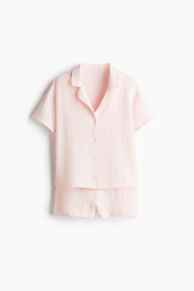Cotton muslin pyjamas - Light pink/Powder pink/Striped - 1
