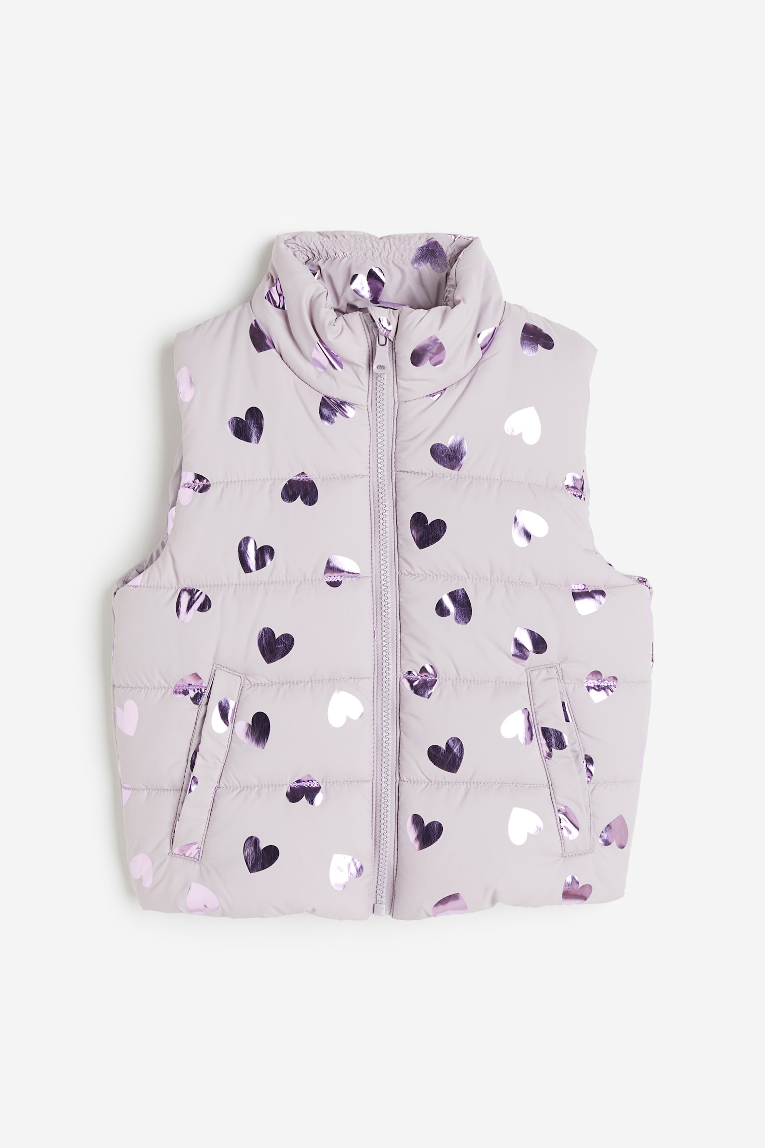 Puffer Vest - Light purple/Hearts/Light green/Floral/Pink - 1