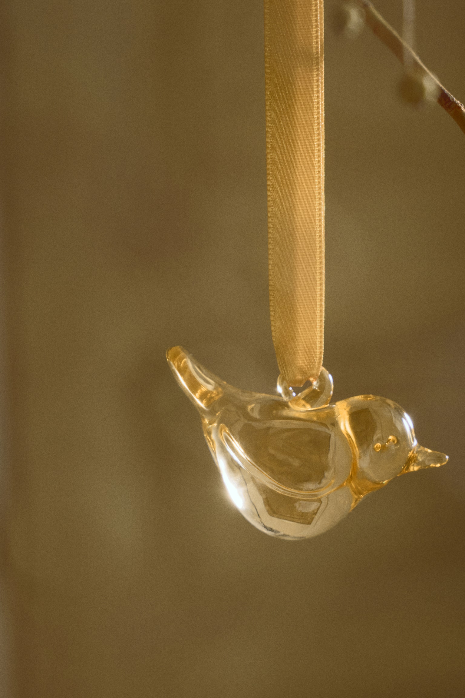 Bird glass decoration - Yellow/Transparent - 2