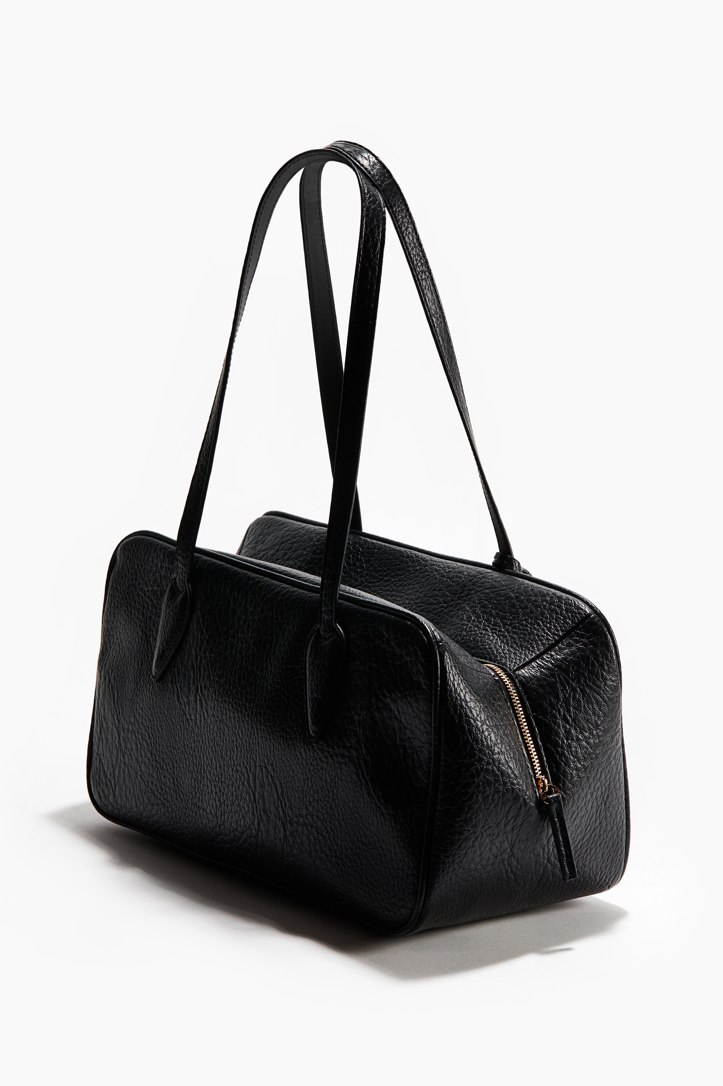 Sac à Main Noir Matalan – Deux Anses, Simili Cuir, Fermeture Zip, Fabriqué En Chine, Occasion