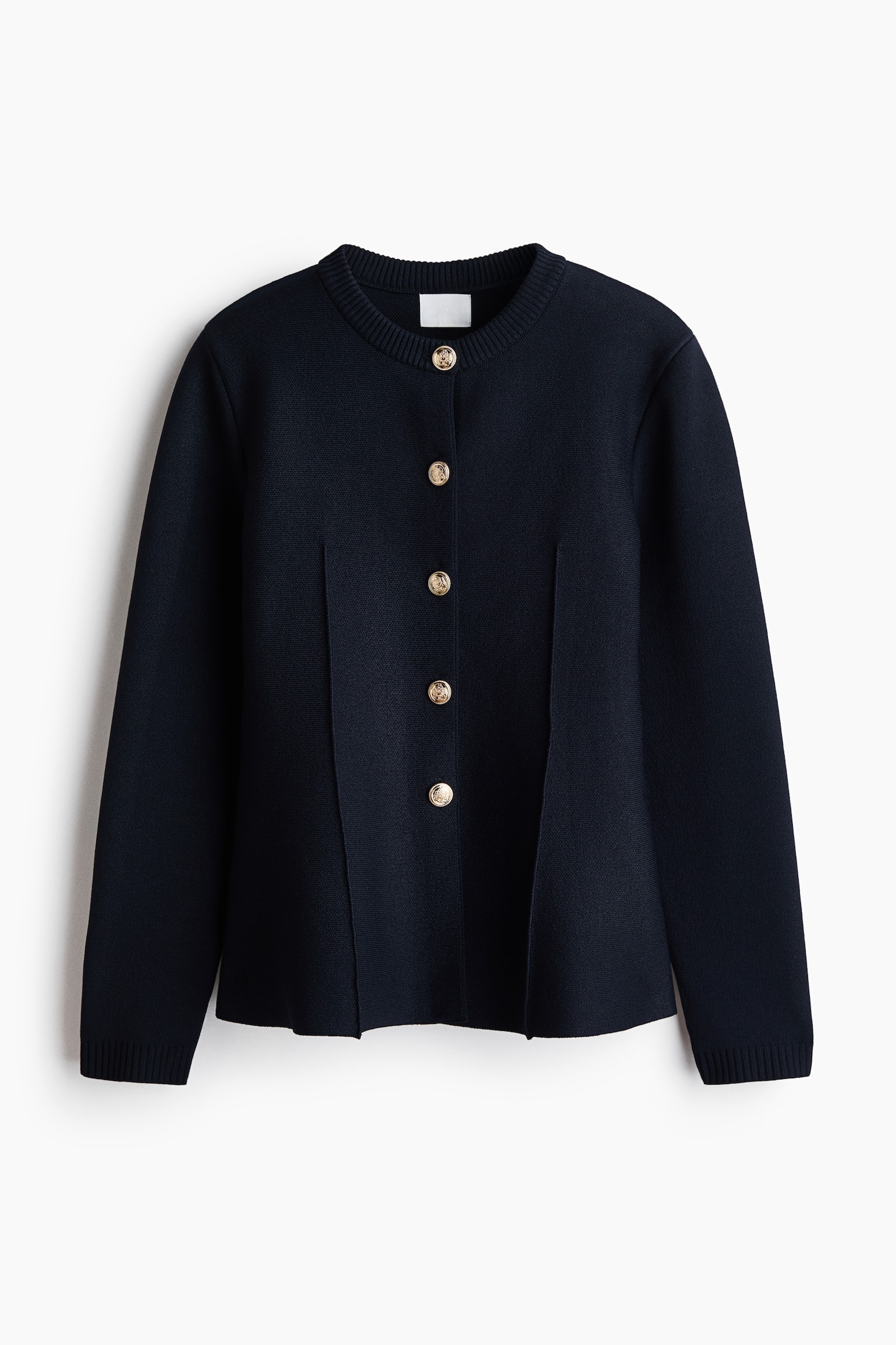Fitted fine-knit cardigan - Navy blue