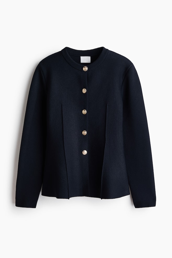 Nauwsluitend fijngebreid vest - Marineblauw - 1