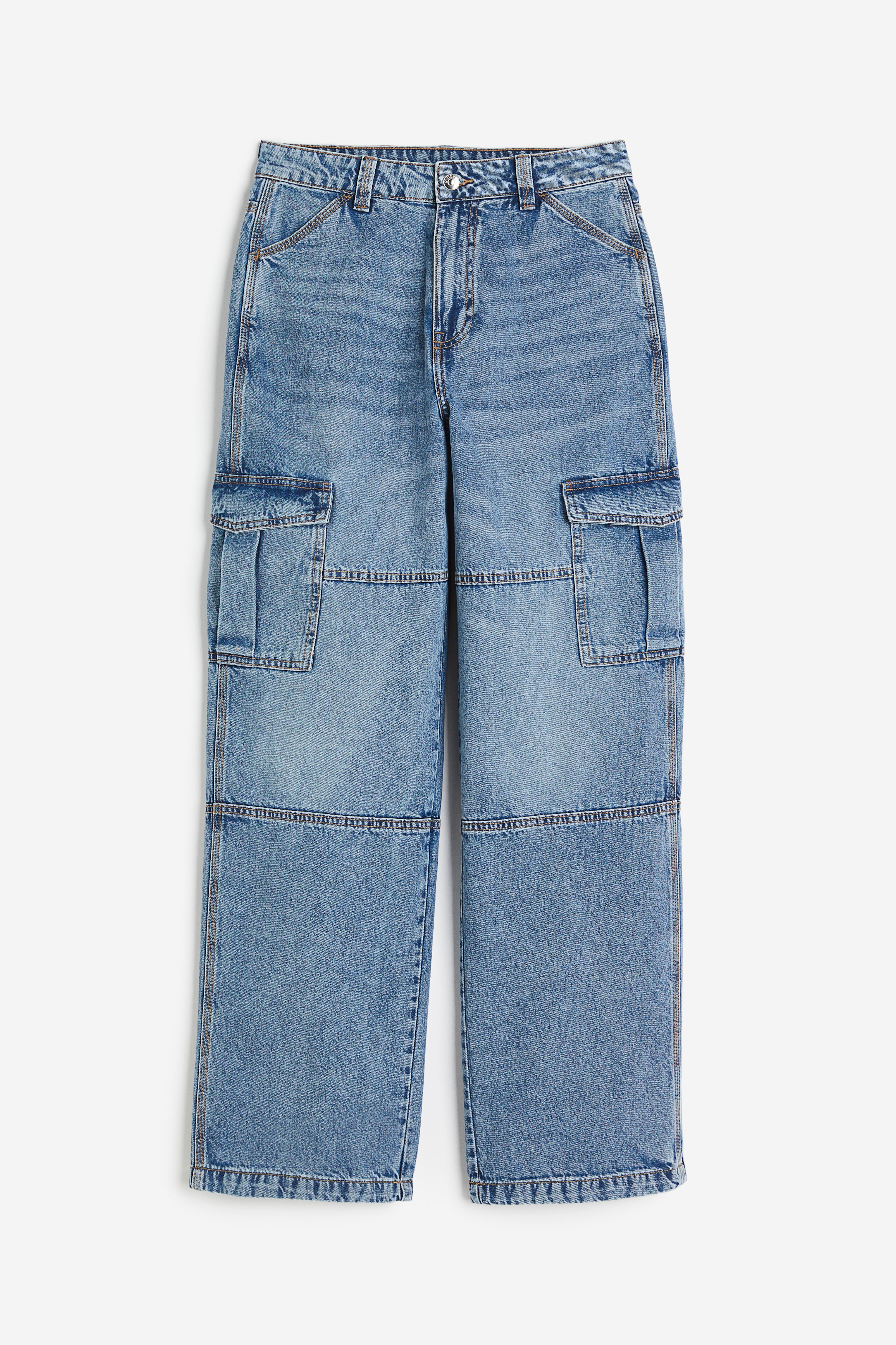 Denim cargo trousers