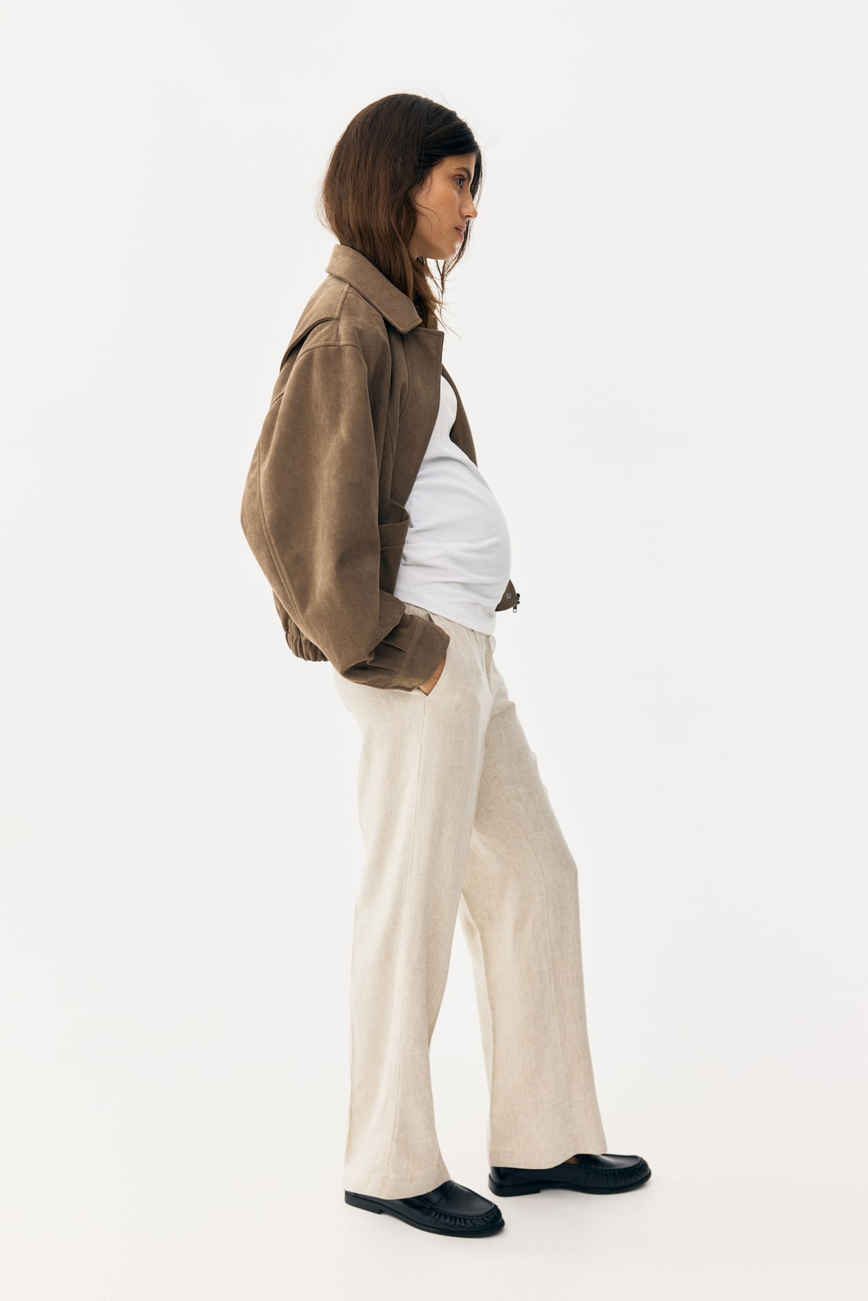 MAMA Linen-Blend Dress Pants - image 2
