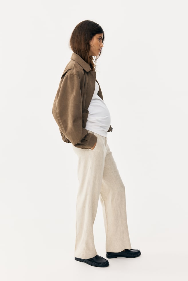 MAMA Linen-Blend Dress Pants - Light beige/Black/Dark brown/Khaki green - 3