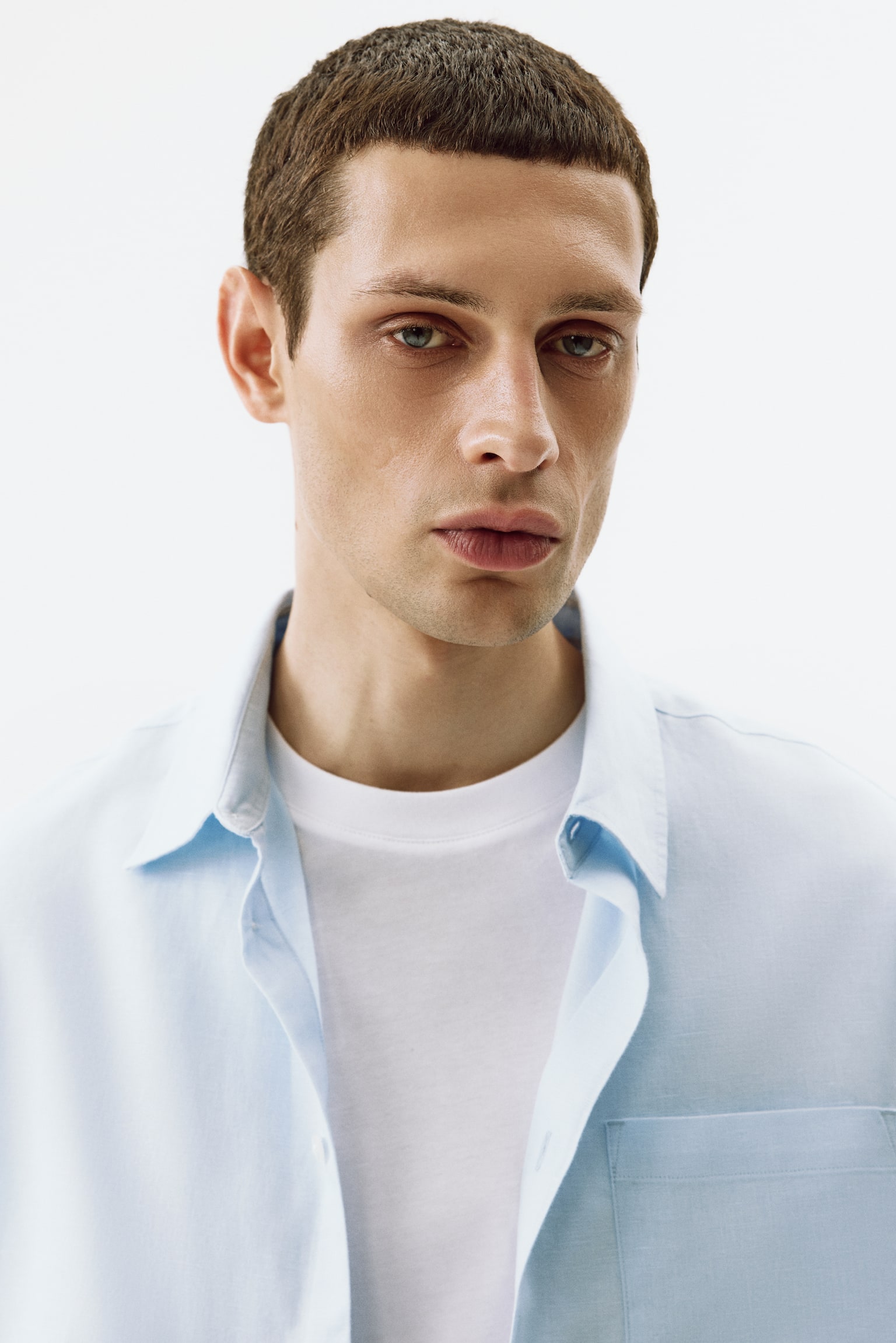 Сорочка Relaxed Fit на основі льону - Світло-блакитний/Білий/Темно-коричневий/Темно-зелений хакі/Іржаво-червоний/смужки - 4
