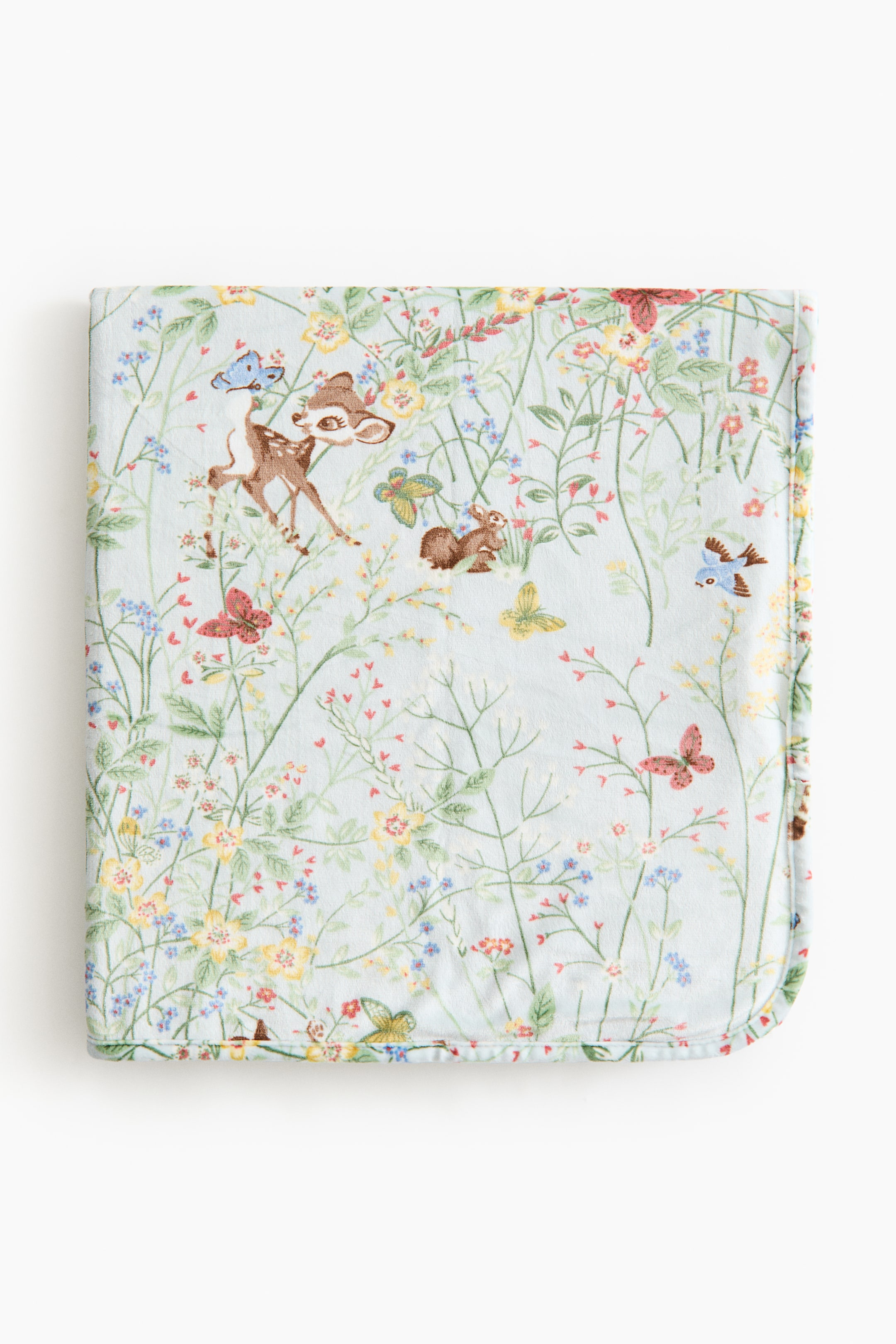 拡大画像を表示: パターンベロアベビーブランケット - ライトブルー／バンビ - Home All | H&M JP 1