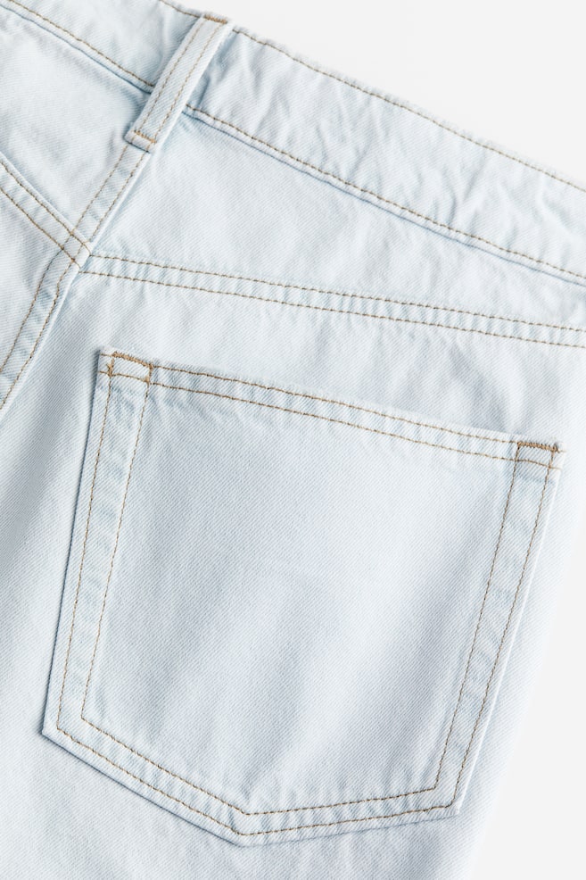 High-waisted denim shorts - Pale denim blue/Denim blue/Denim blue/White/dc - 4