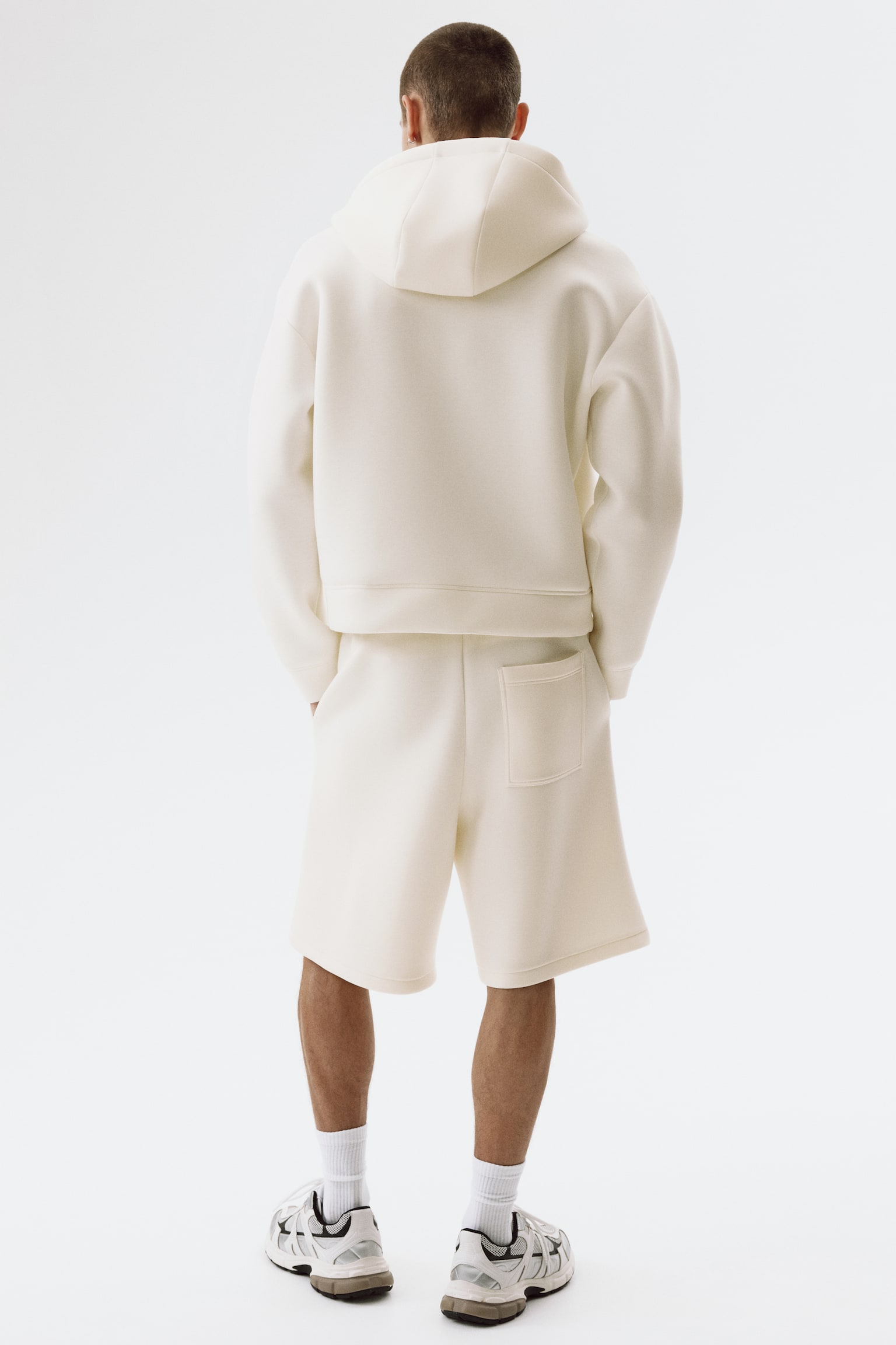 Relaxed Fit Scuba shorts - Cream/Light grey marl/Light dusty green/Dark khaki green - 3