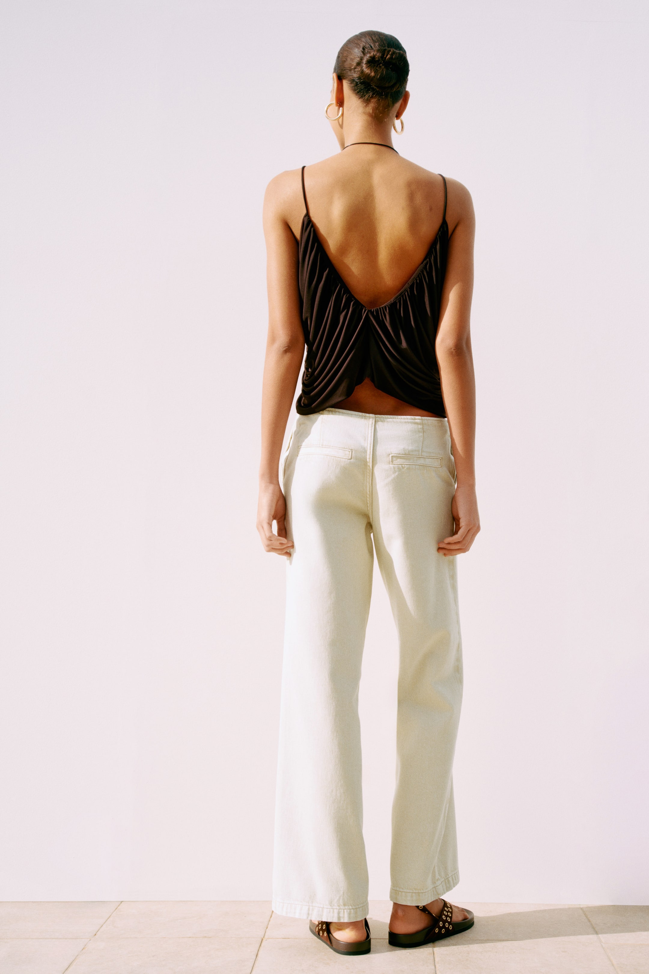 Wide-Leg Denim Pants