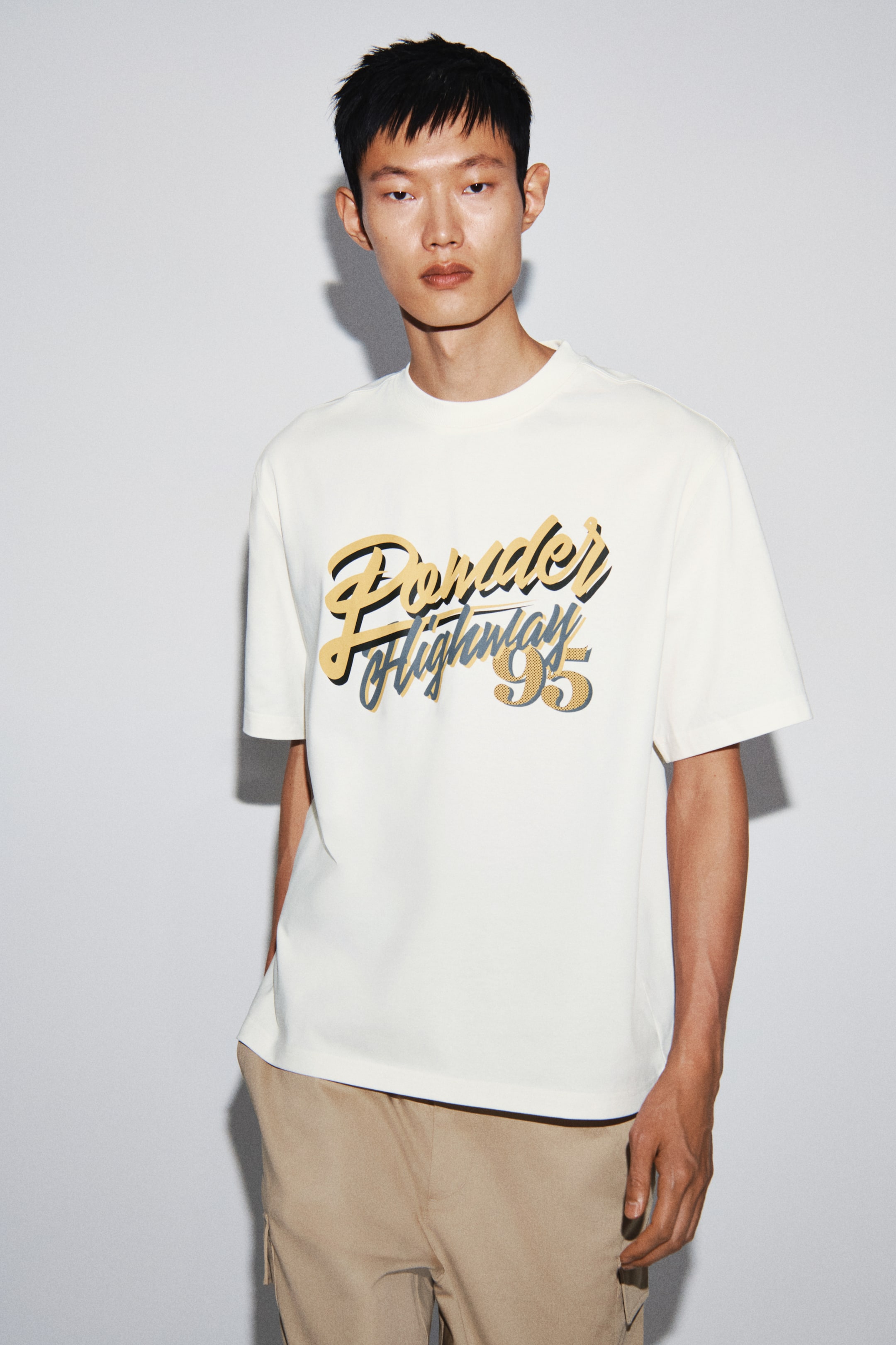 Xem ảnh lớn hơn: Áo thun cotton in hình - Màu trắng/Powder highway - Men | H&M VN 1