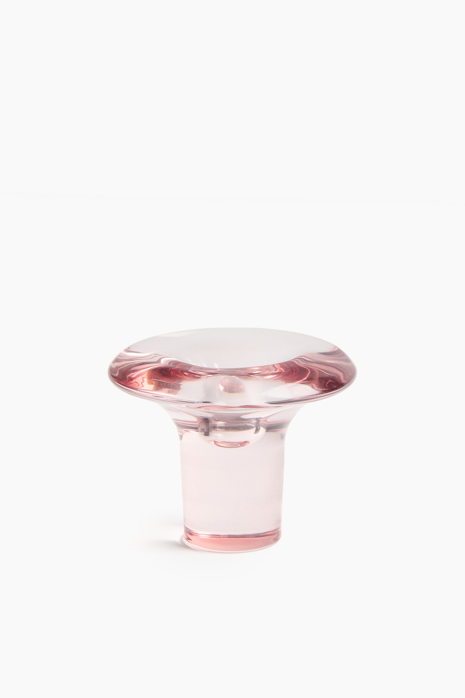 Portacandele alto in vetro - Rosa/Trasparente - 3