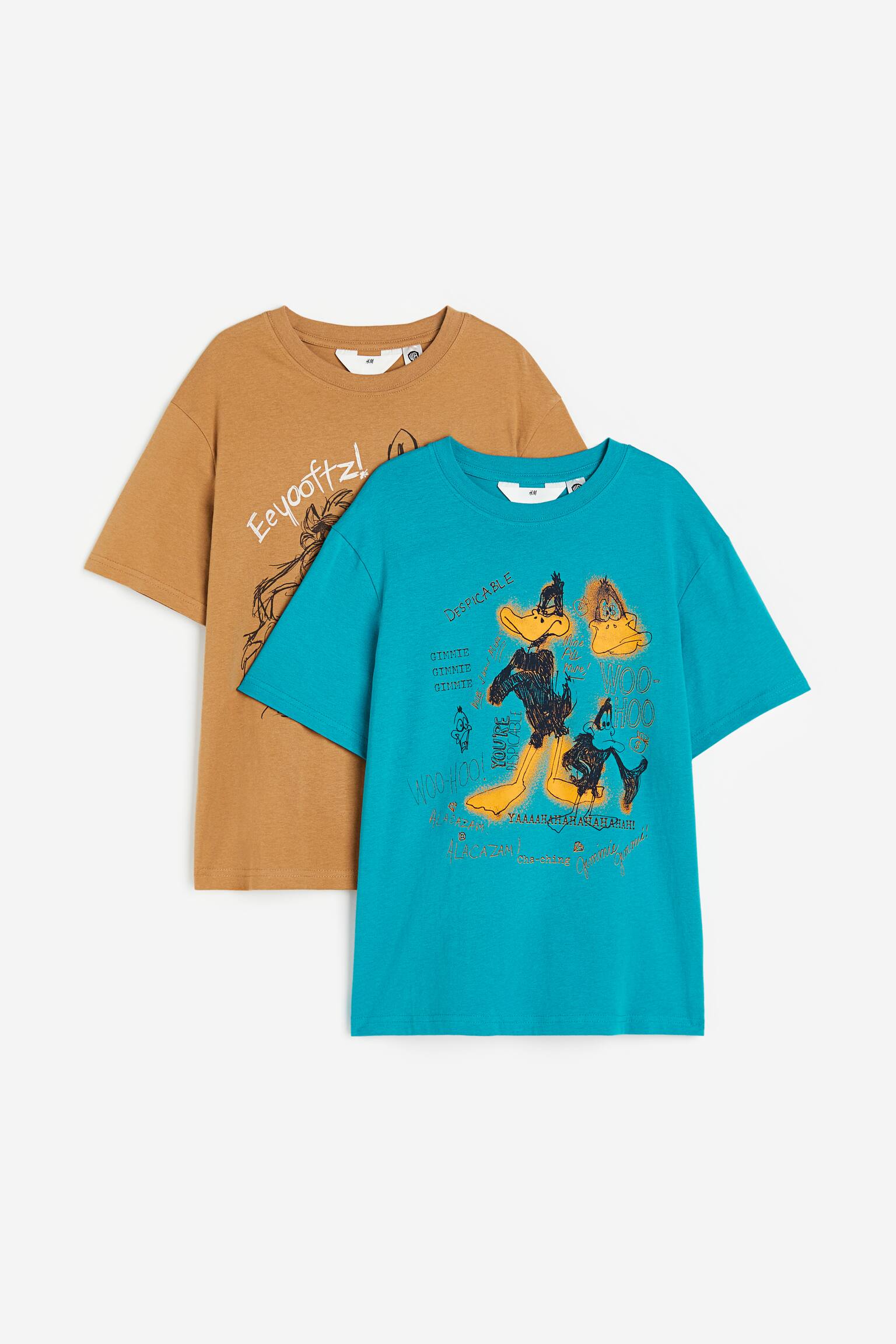 2-pack printed T-shirts - Turquoise/Looney Tunes - 1