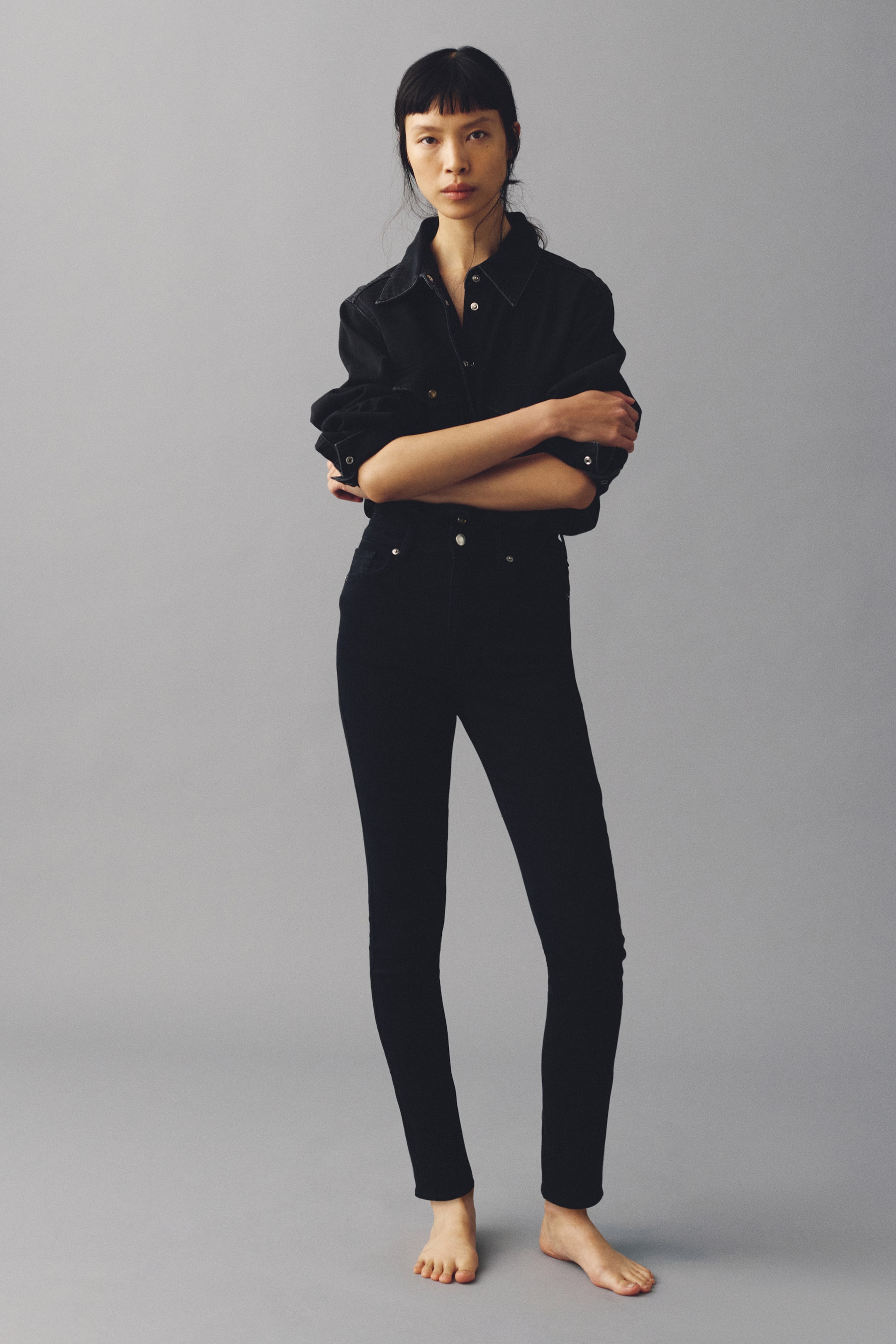 View larger image: Skinny High Jeans - Denim black - Ladies | H&M IN 2