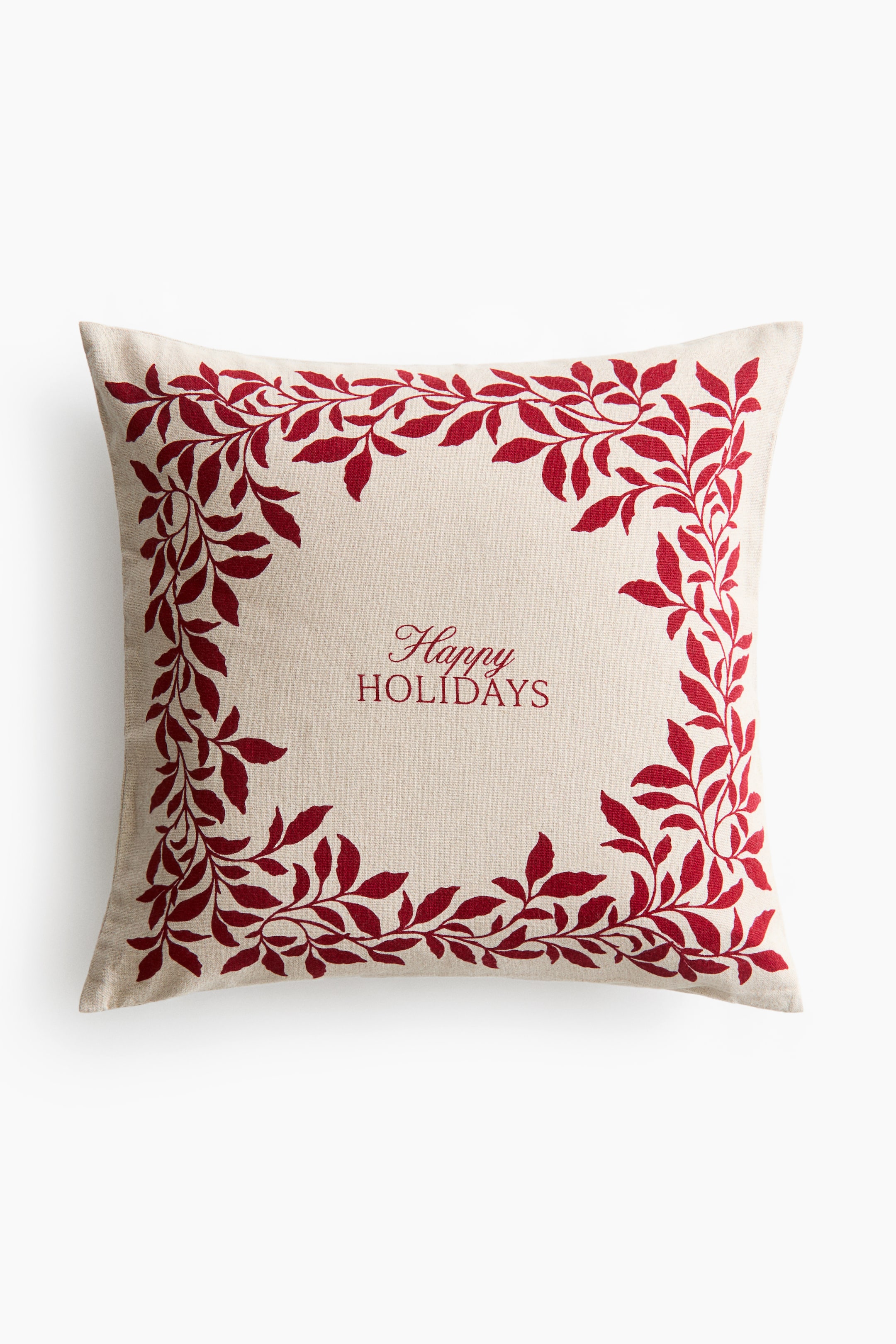 Printed Linen-Blend Cushion Cover