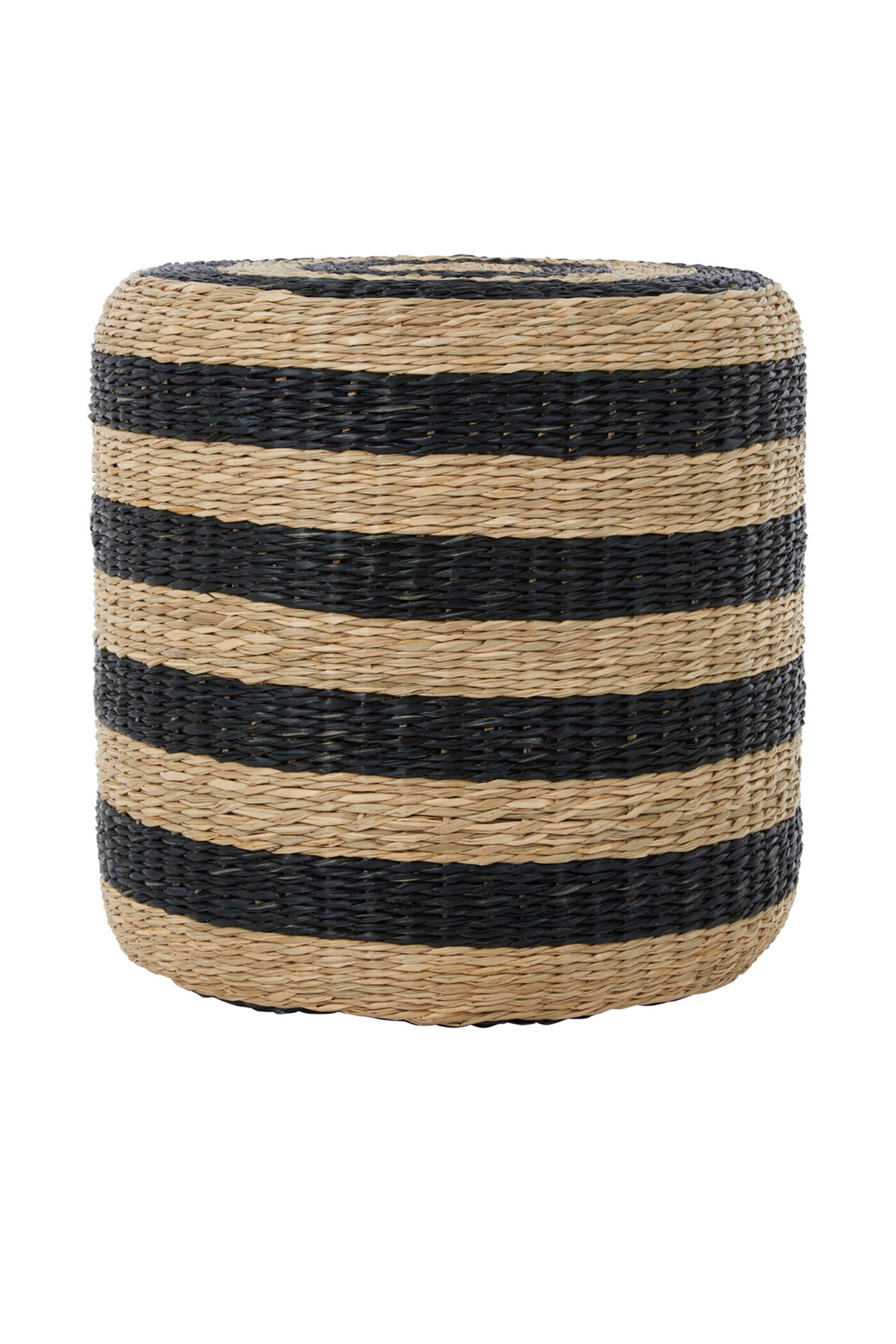 Ashby Seagrass Pouffe - Black And Natural - 1