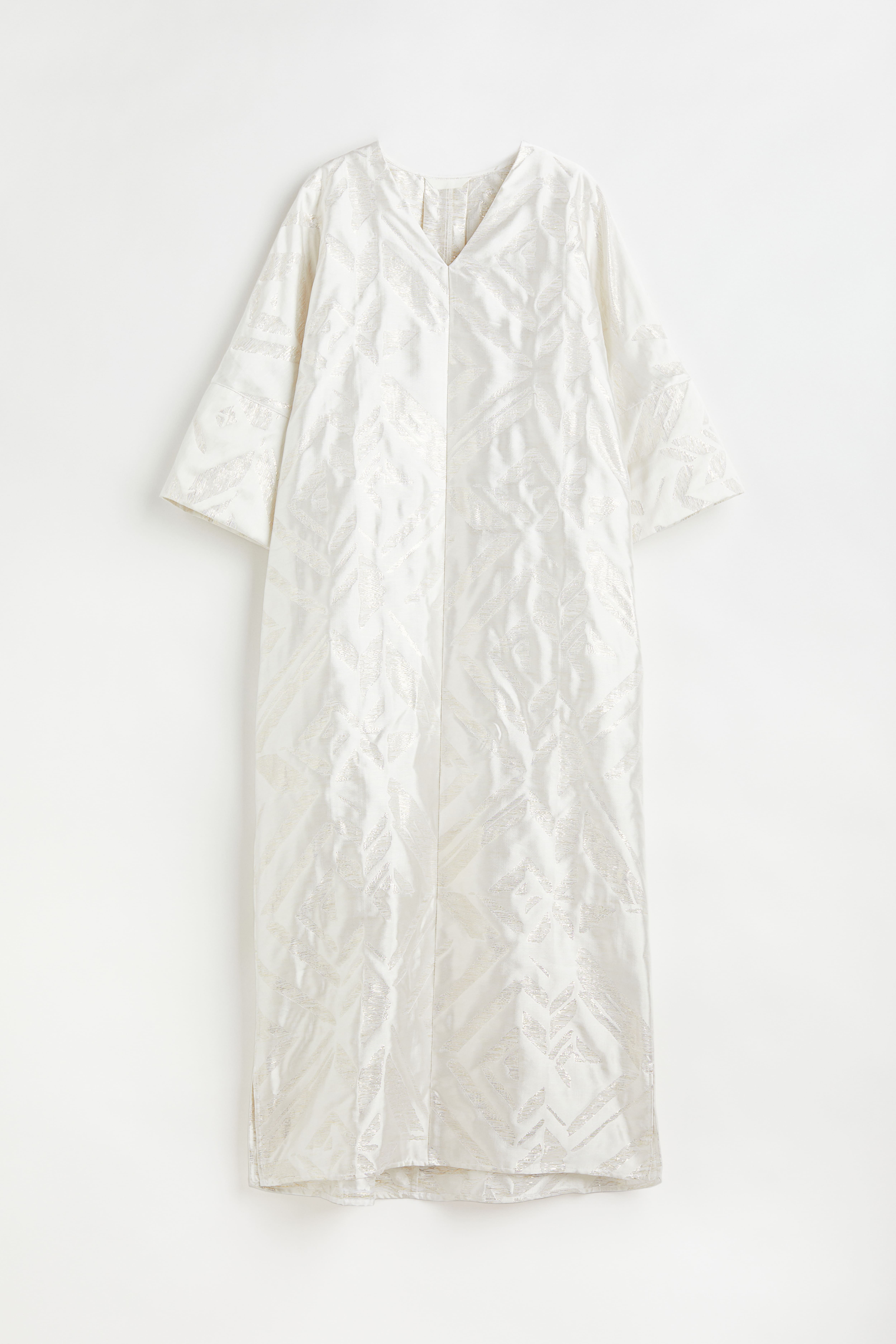 H&m jacquard weave dress white hotsell