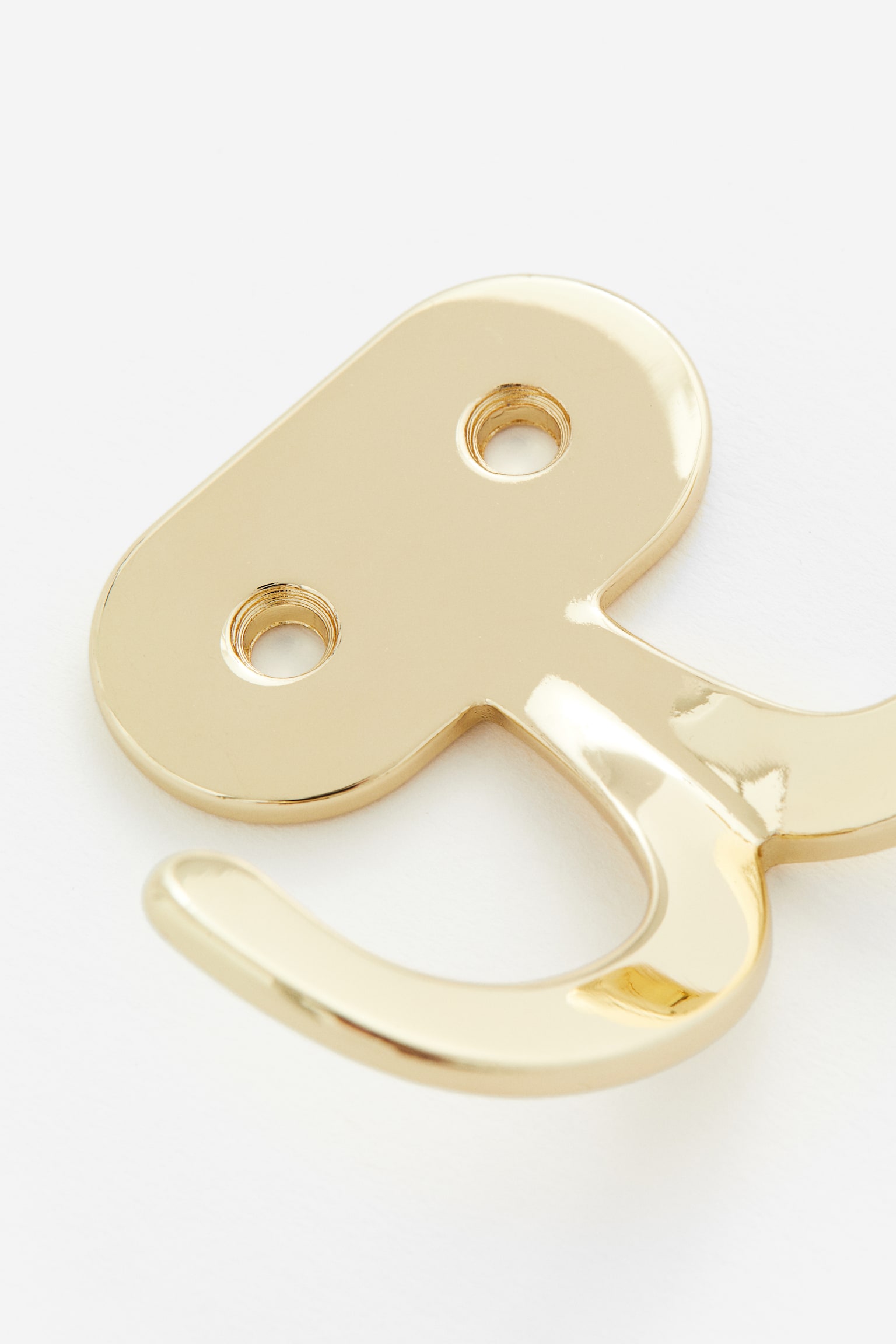 Metal double hook - Gold-coloured - 2