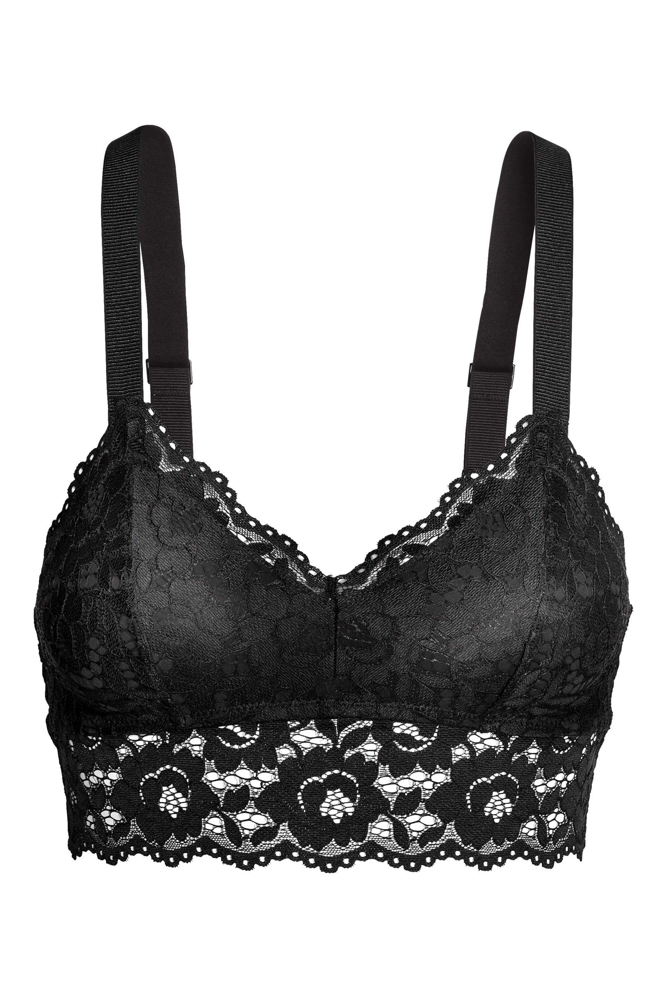 Ver imagem maior: Bralette em renda - Preto - SENHORA | H&M PT 1