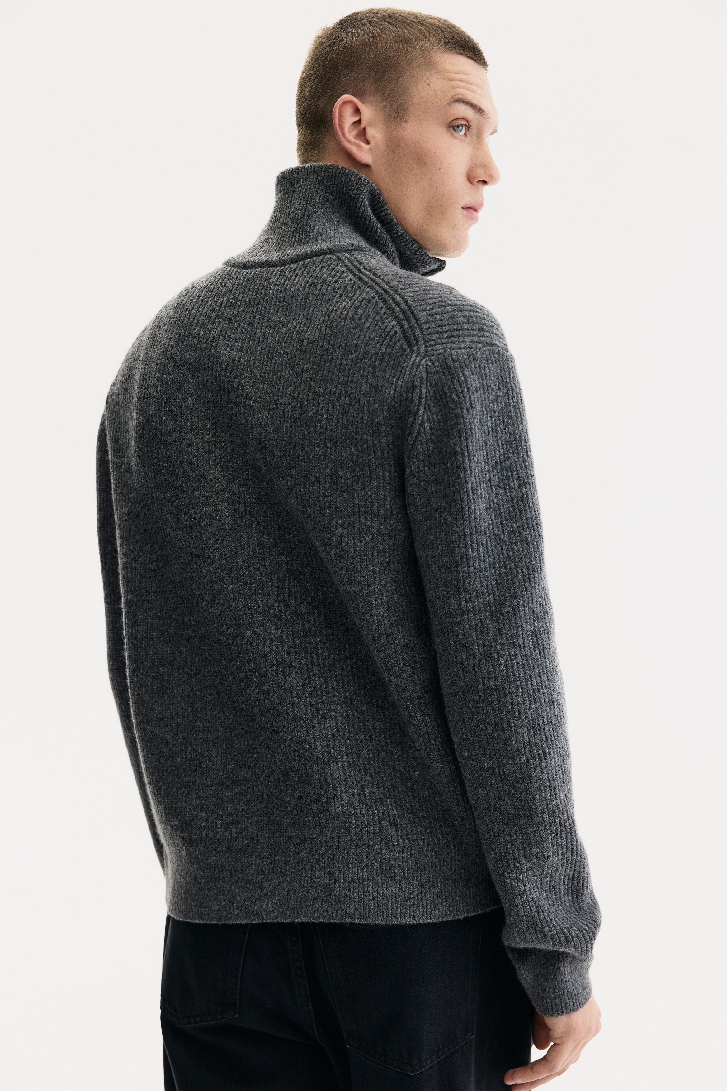 Men's Dark gray Regular-Fit Cardigan with Zipper | H&M US