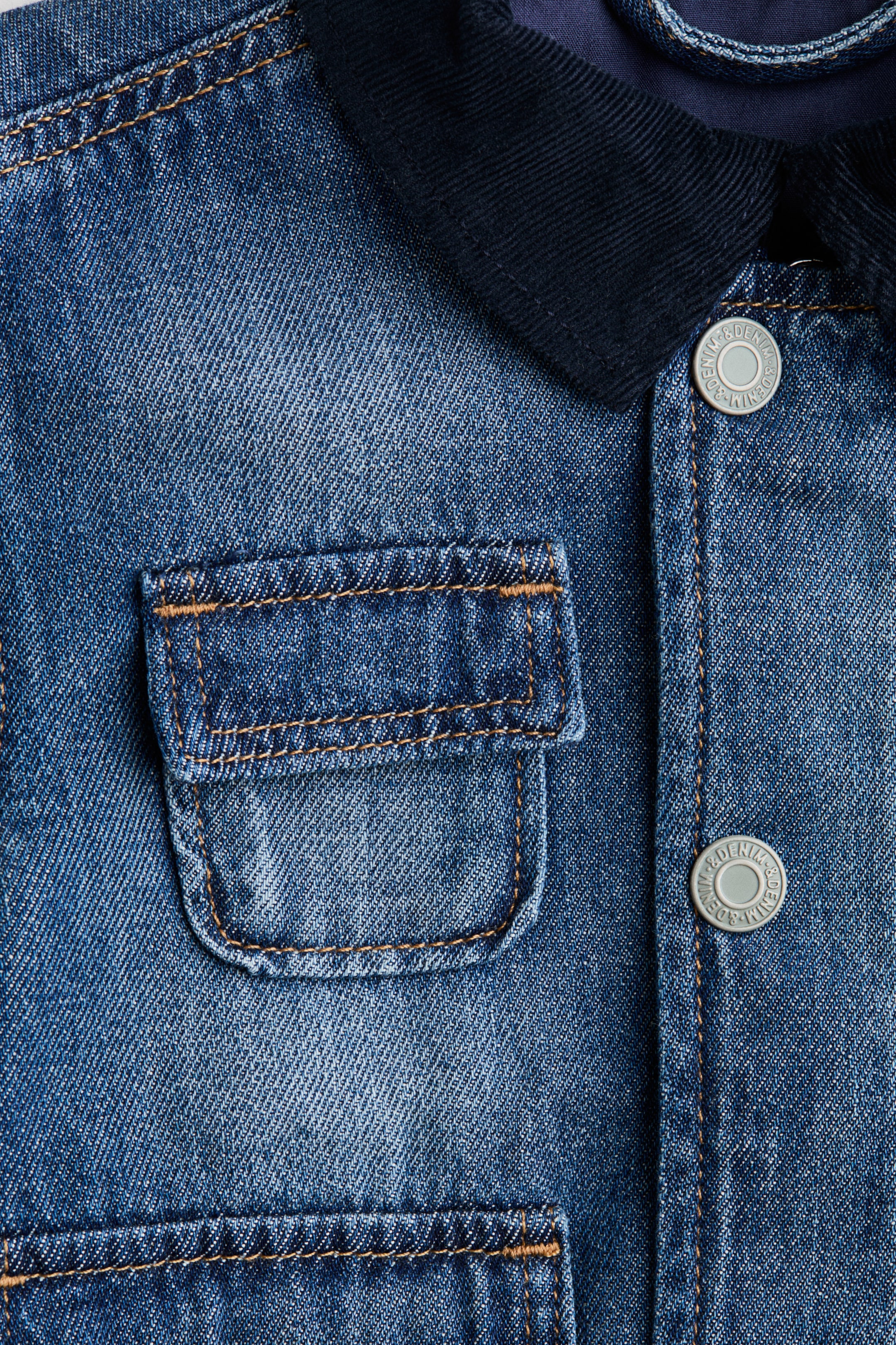 Veste en denim avec col velours côtelé