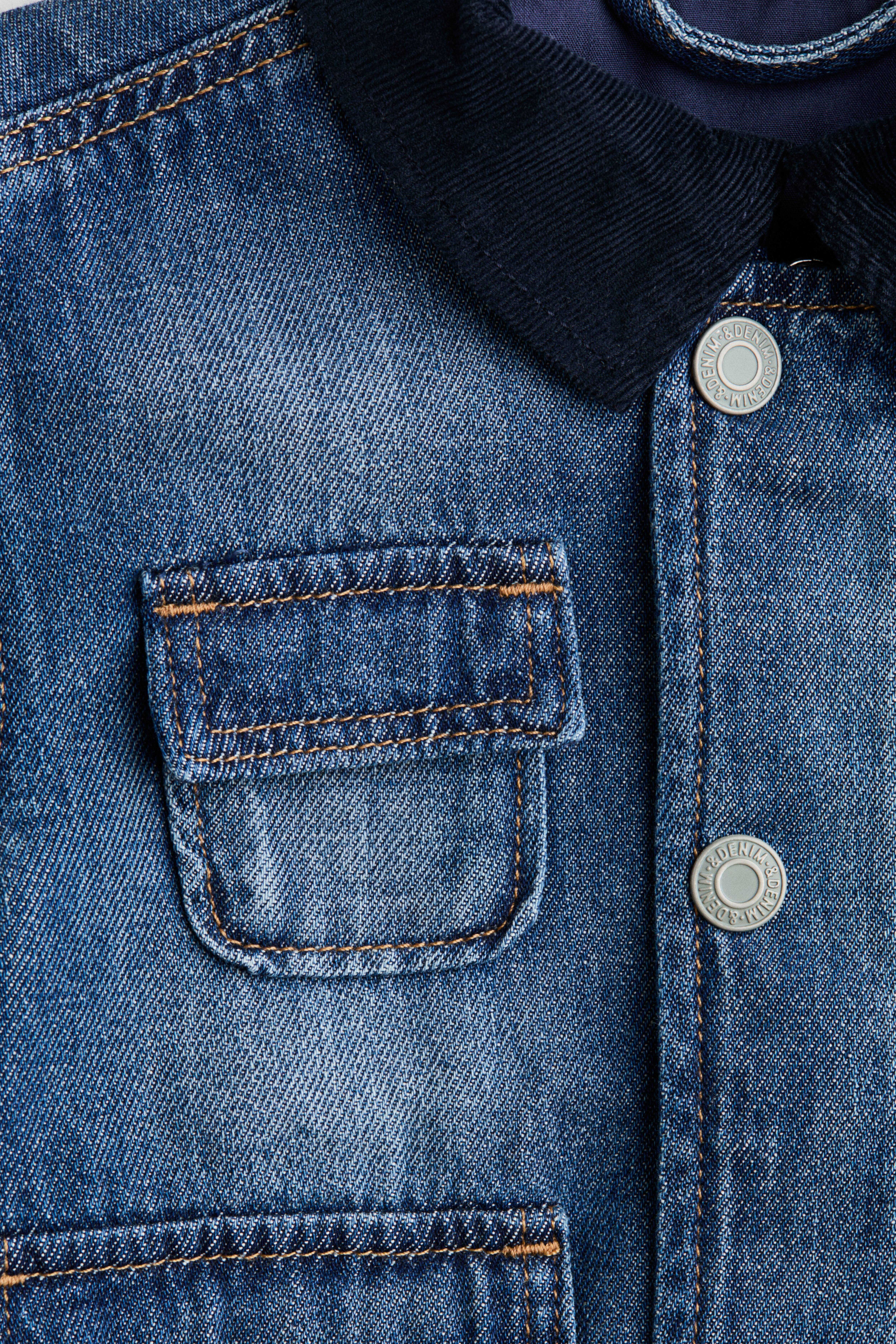 Veste en denim avec col velours côtelé