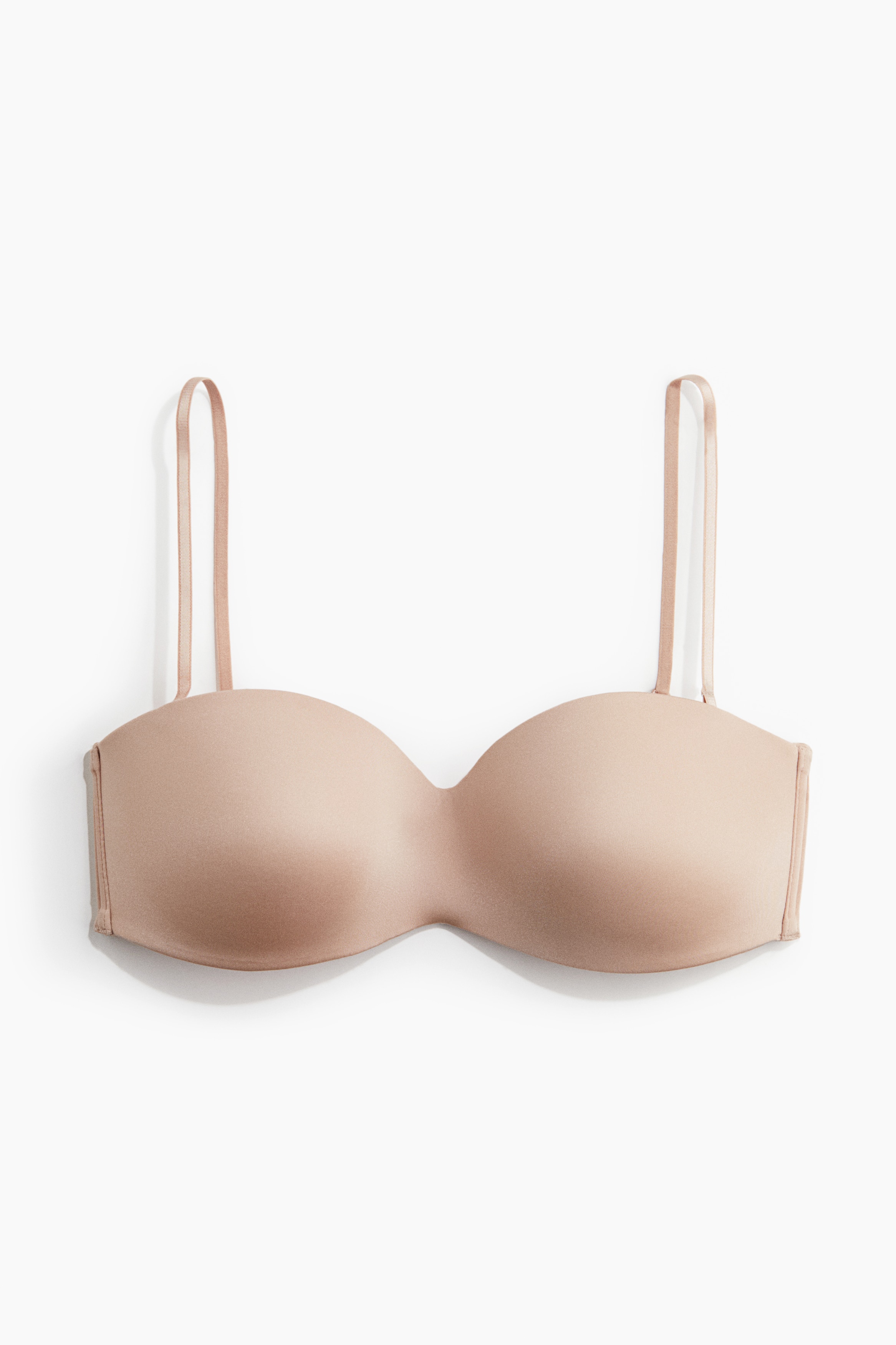 Padded microfibre bandeau bra Beige Ladies H&M IN