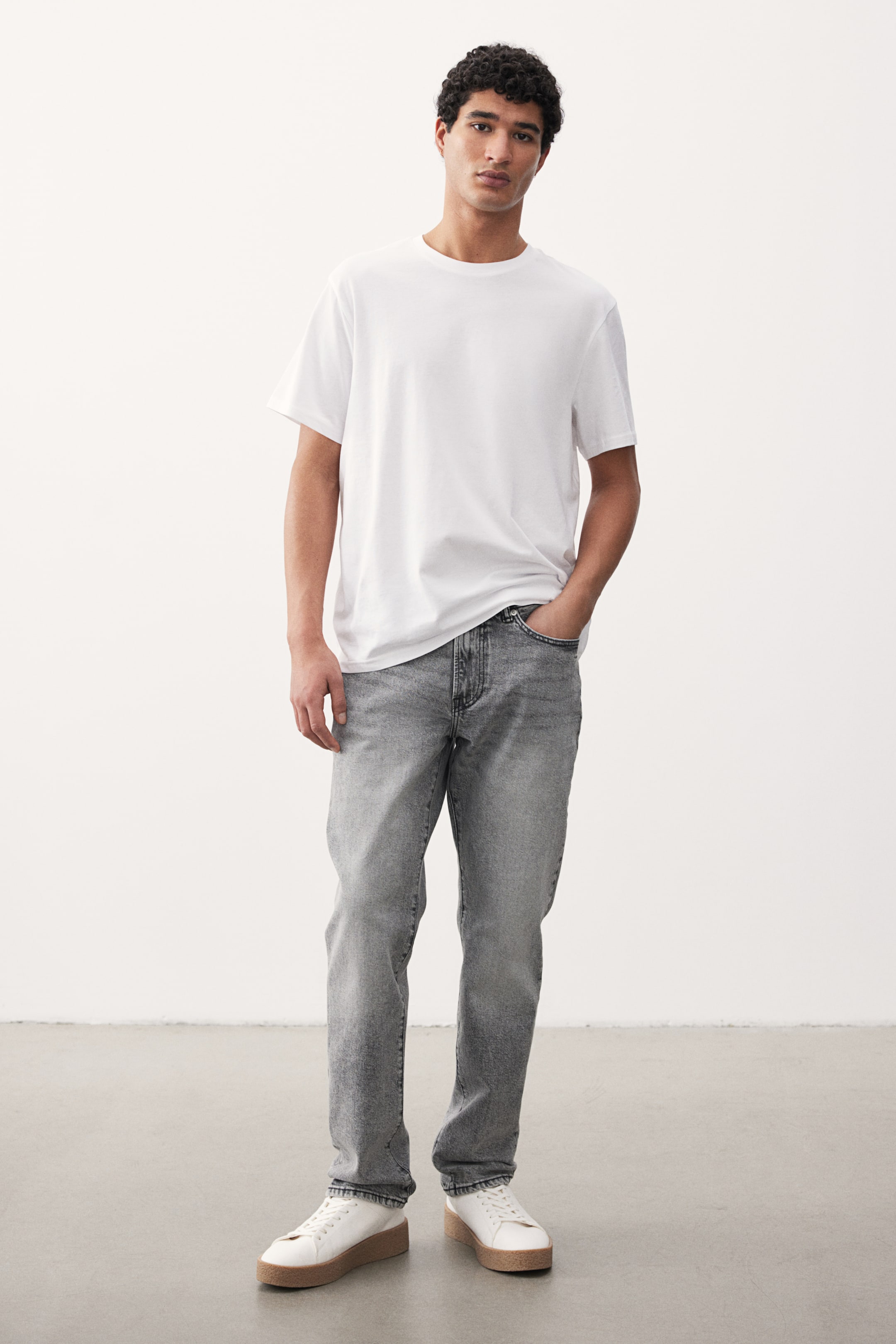 Straight Regular Jeans - Denim grey - Men | H&M GB 1