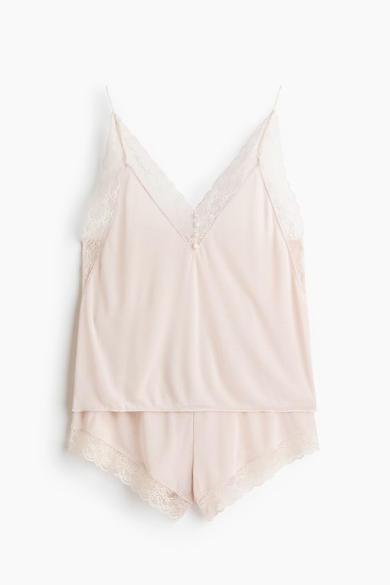 Женская пижама H&M из вискозы с кружевом