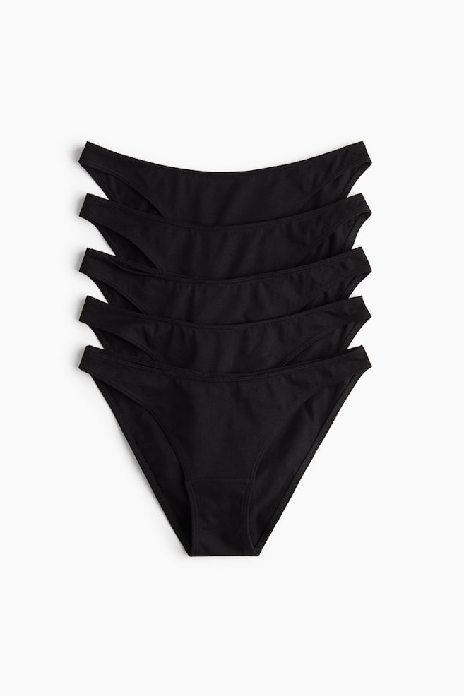 5-pack cotton briefs - Black - 1