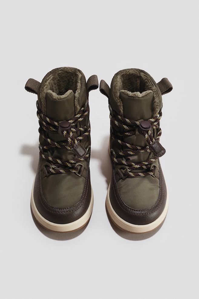 Warm gefütterte wasserdichte Stiefel - Dunkles Khakigrün/Dunkles Khakigrün/Schwarz - 1