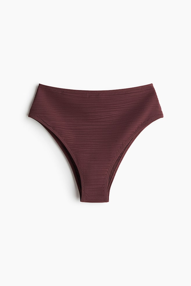 Bikinové kalhotky Cheeky s vysokým pasem - Tmavě hnědá/Vínová/Tmavě hnědá/Černá/Světle žlutá/Bílá/Modrá/Bílá/Pudrově růžová/kašmírový vzor/Olivově zelená/Krémová/Námořnická modř/Tmavě fialová - 1