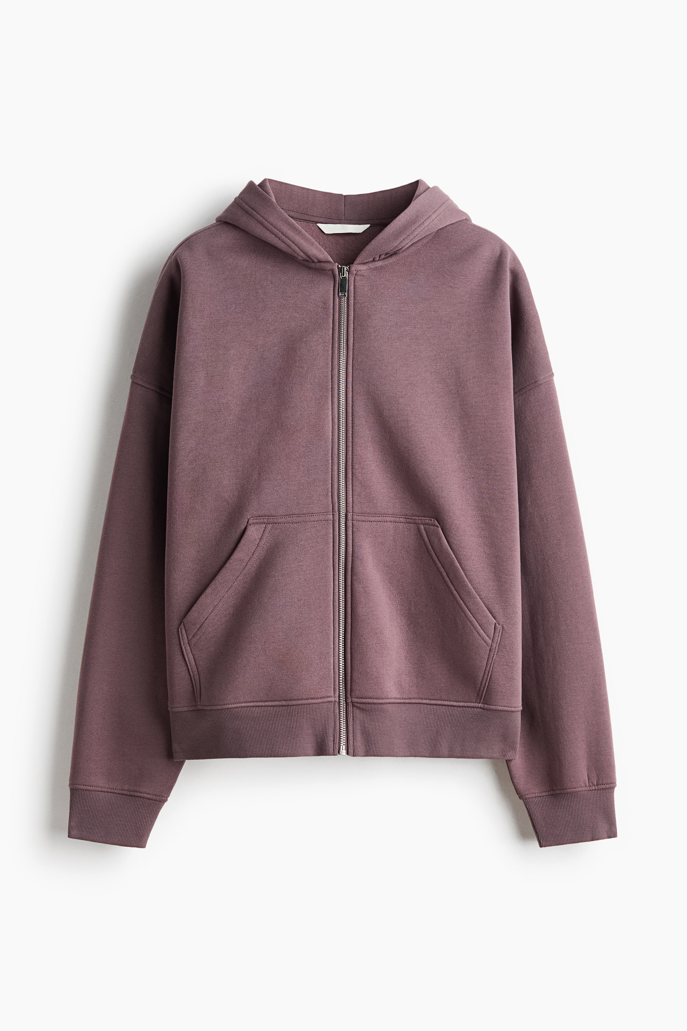 Zip-through hoodie - Dusty purple marl/Black