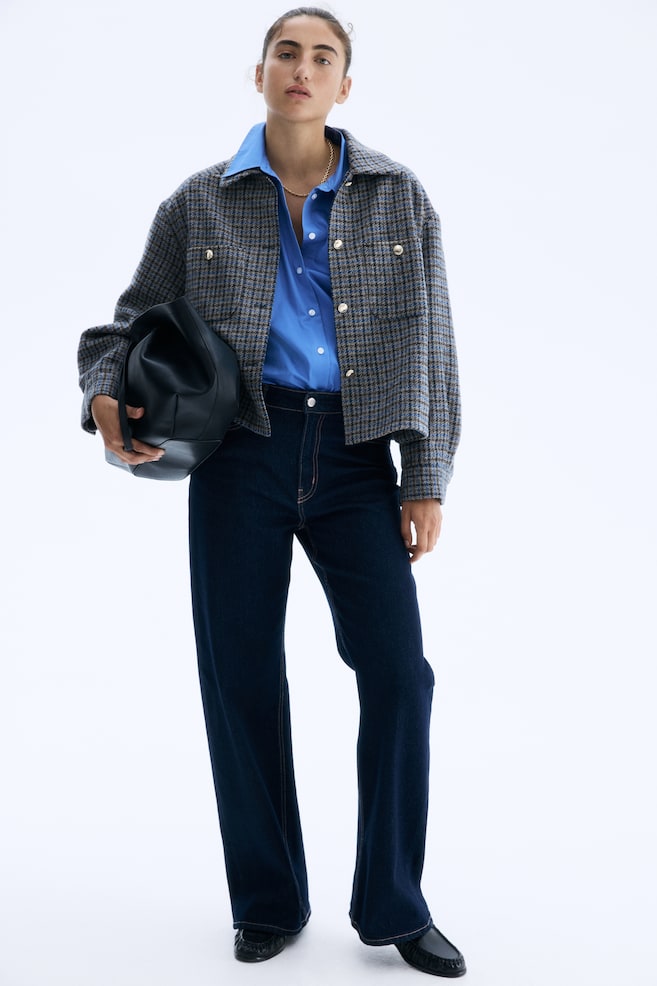 Oversized Jacket - Gray/checked - 2
