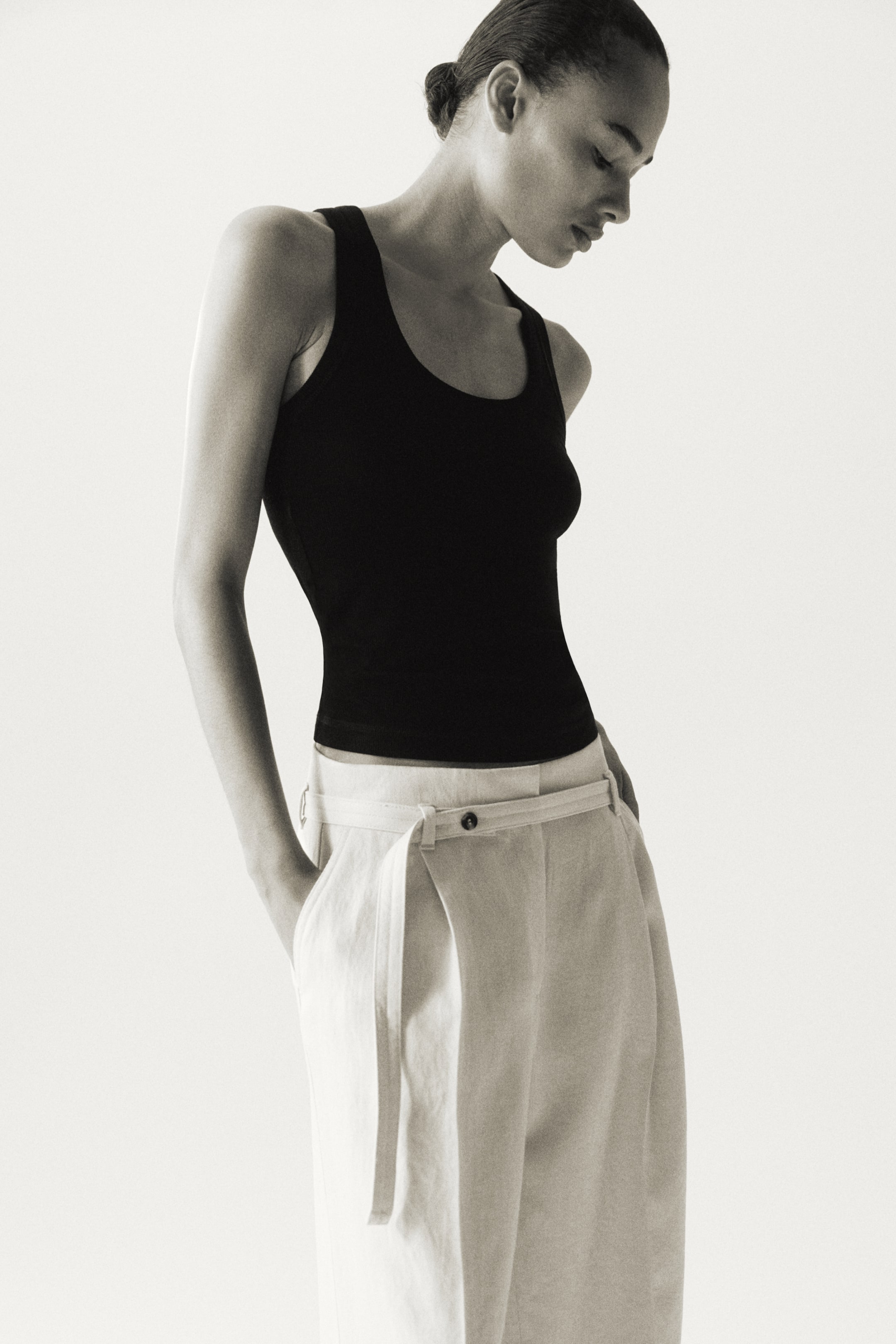Женские брюки H&M Wide-Leg Pants with Belt — фото 4