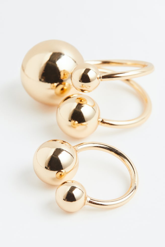 2-pack rings - Gold-coloured - 3