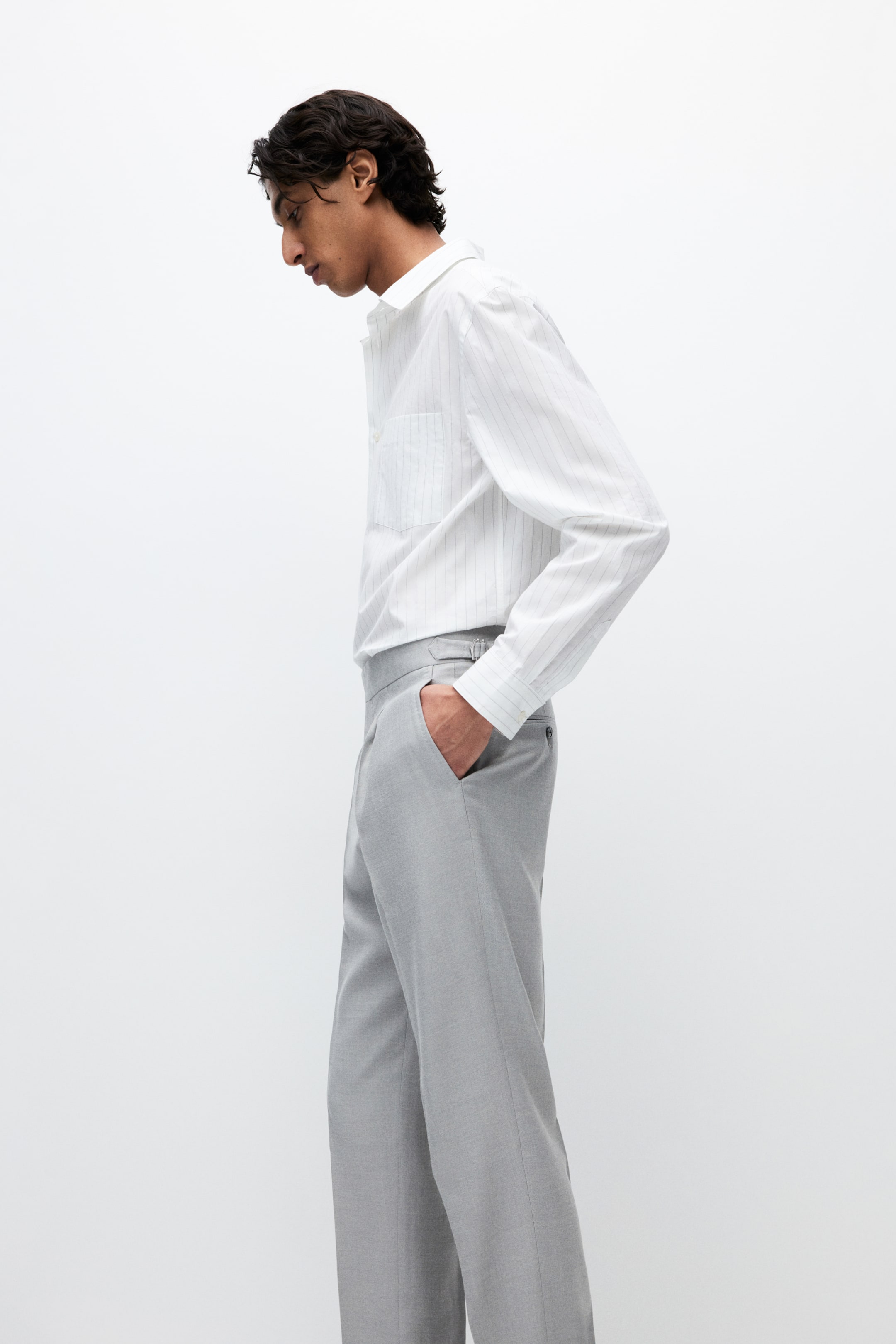 Regular-Fit Wool-Blend Pants