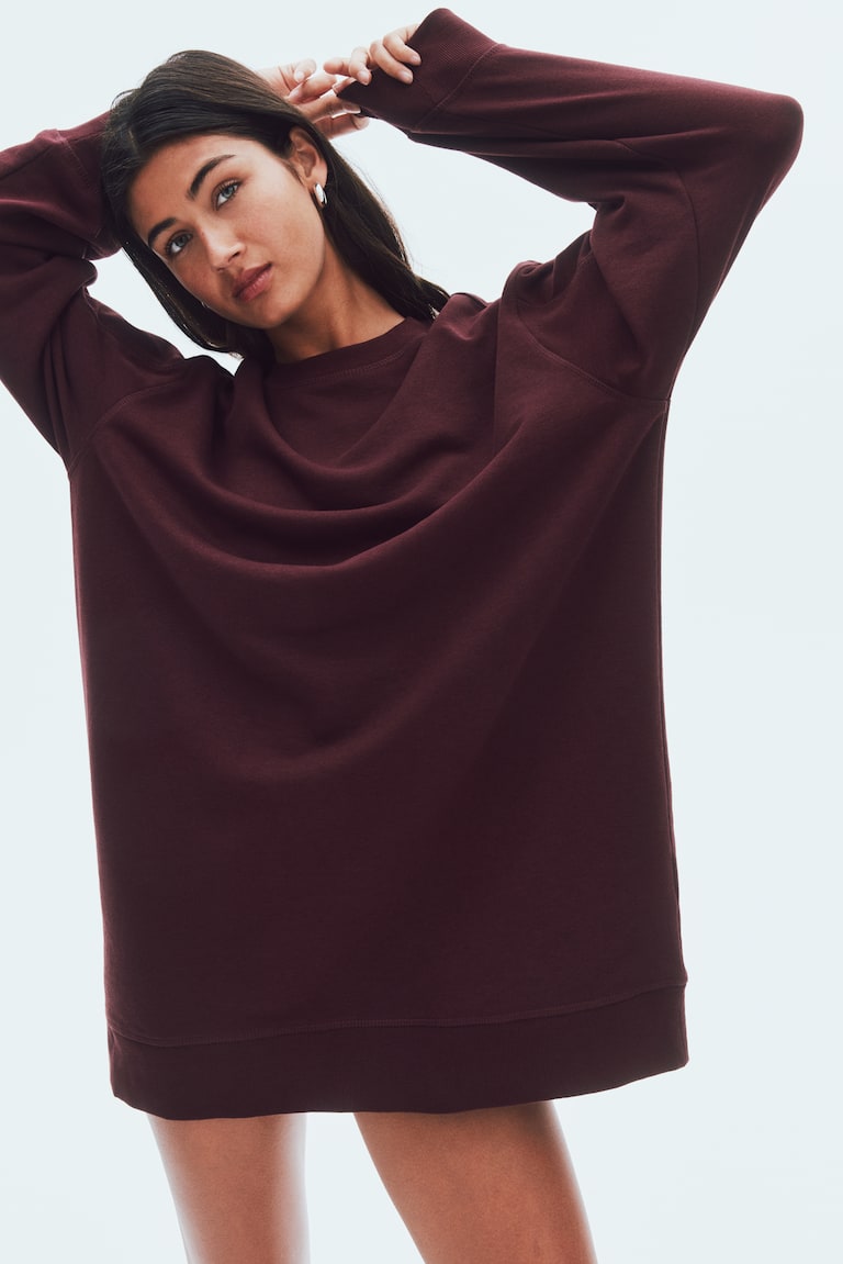 h&m ladies sweatshirt dress Women's Light blue Sweatshirt dress