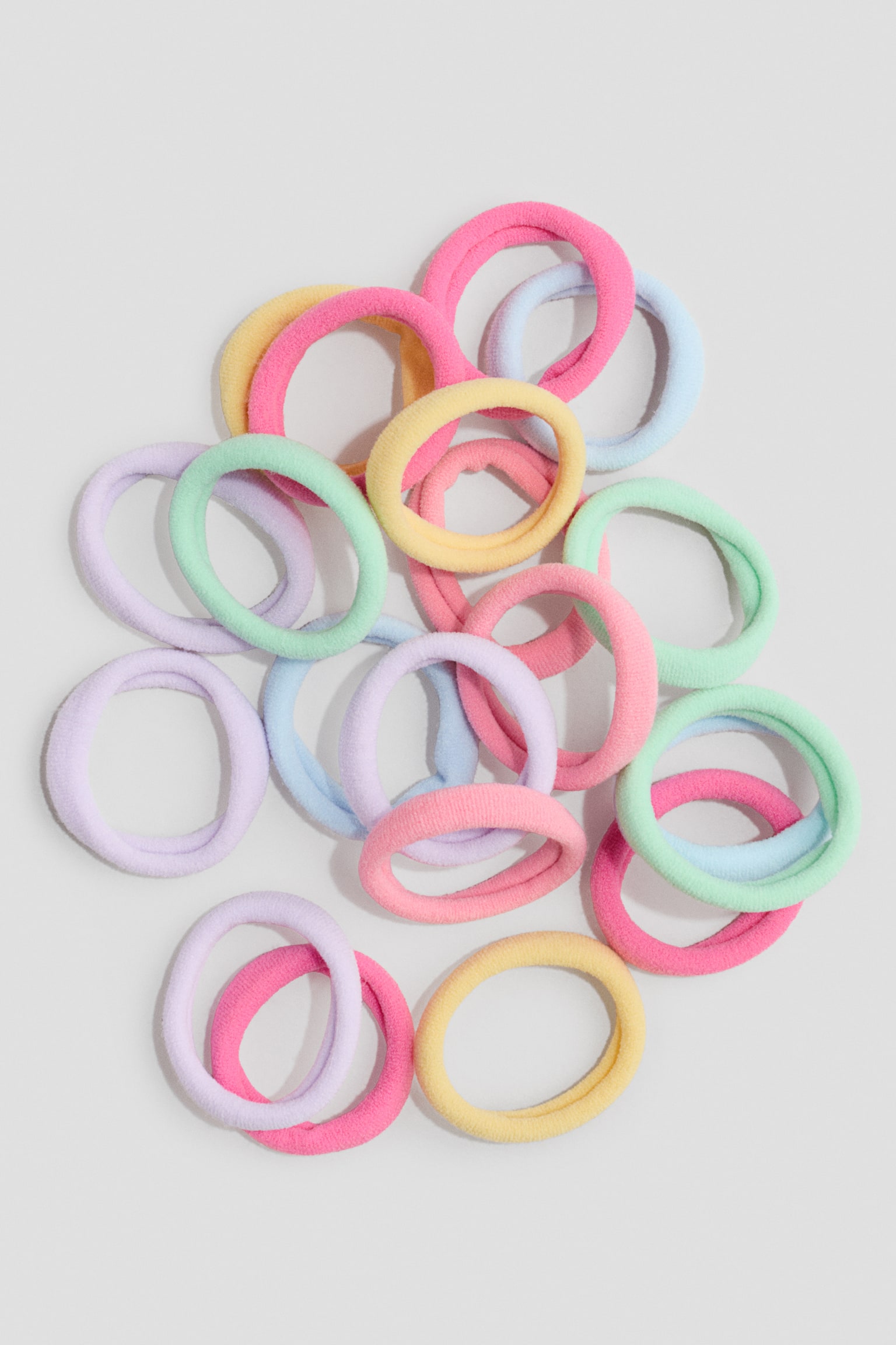20-pack hair elastics - Pink/Light purple/Pink/Blue - 2